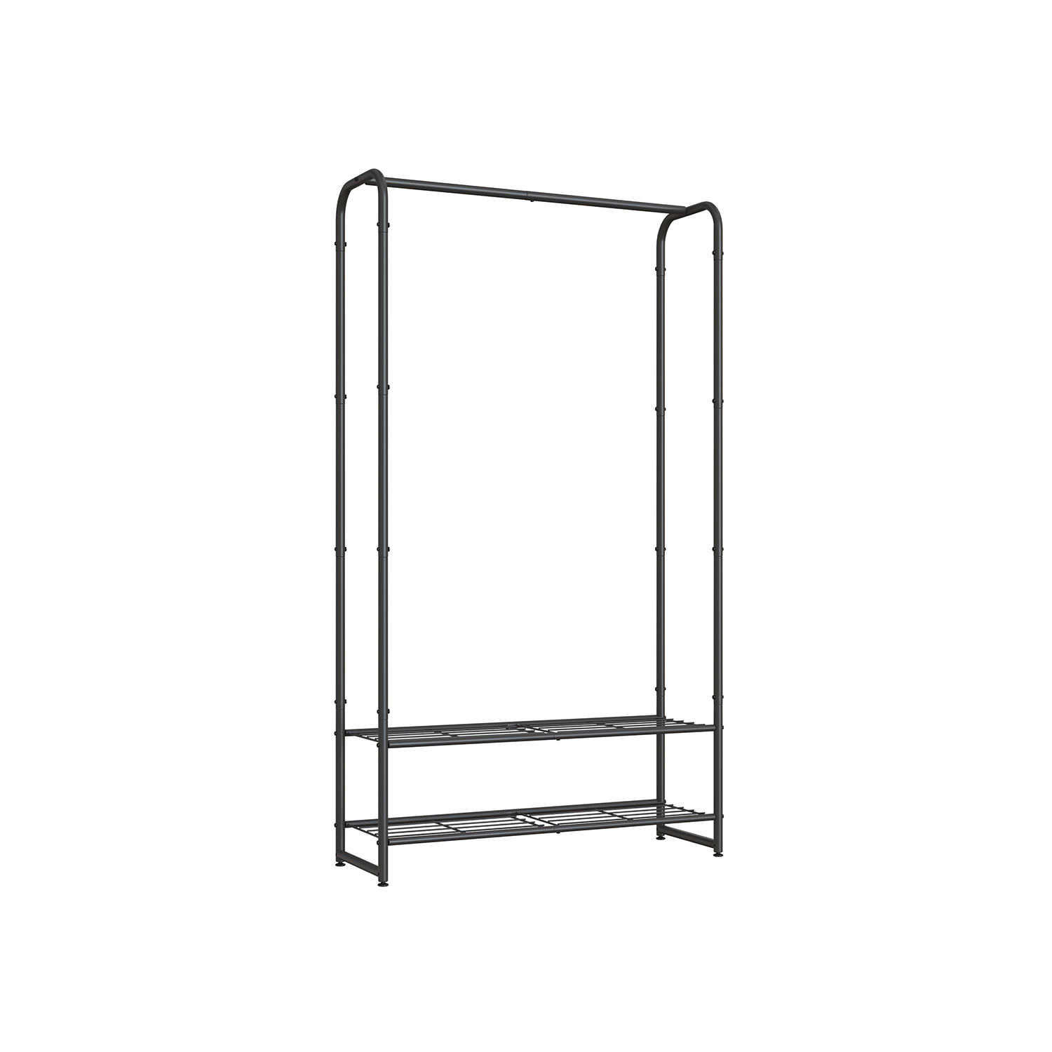 Kleiderständer mit Ablagen 29 x 73 x 158,4 cm mattschwarz