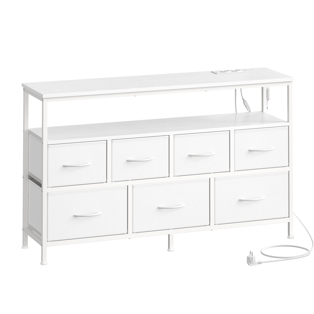 Kommode mit LED-Beleuchtung, Sideboard, Schubladenschrank für Wohnzimmer
