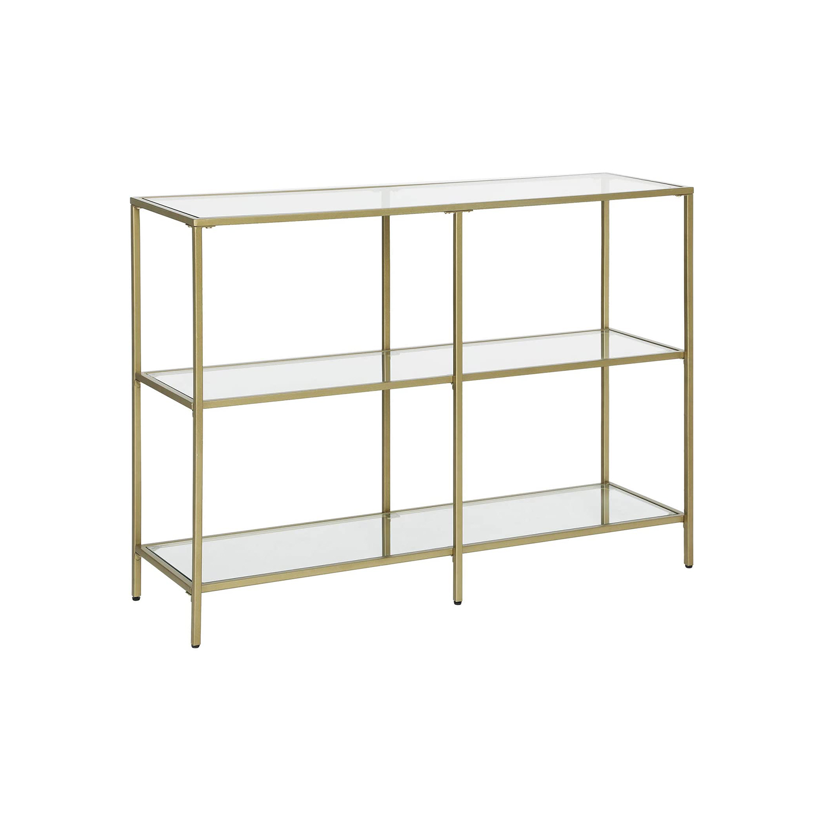 VASAGLE Konsolentisch rechteckig Glas gold 100,0 x 30,0 x 73,0 cm, 1 St.