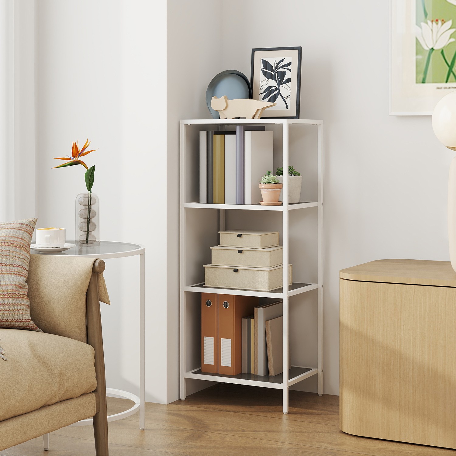 4 stufiges Regal, Badregal aus gehärtetem Glas, für Badezimmer