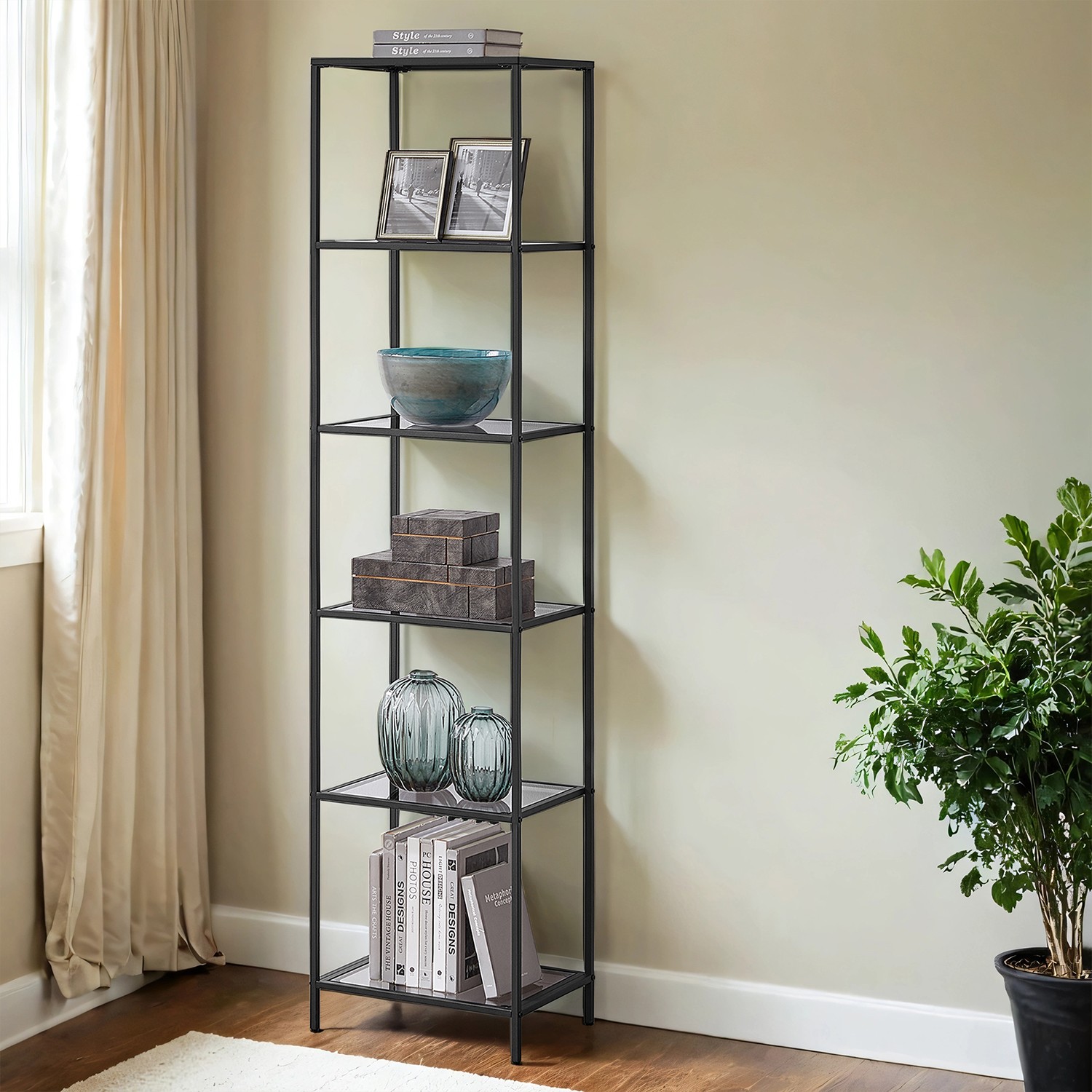 6 stufiges Regal, Badregal aus gehärtetem Glas, für Badezimmer