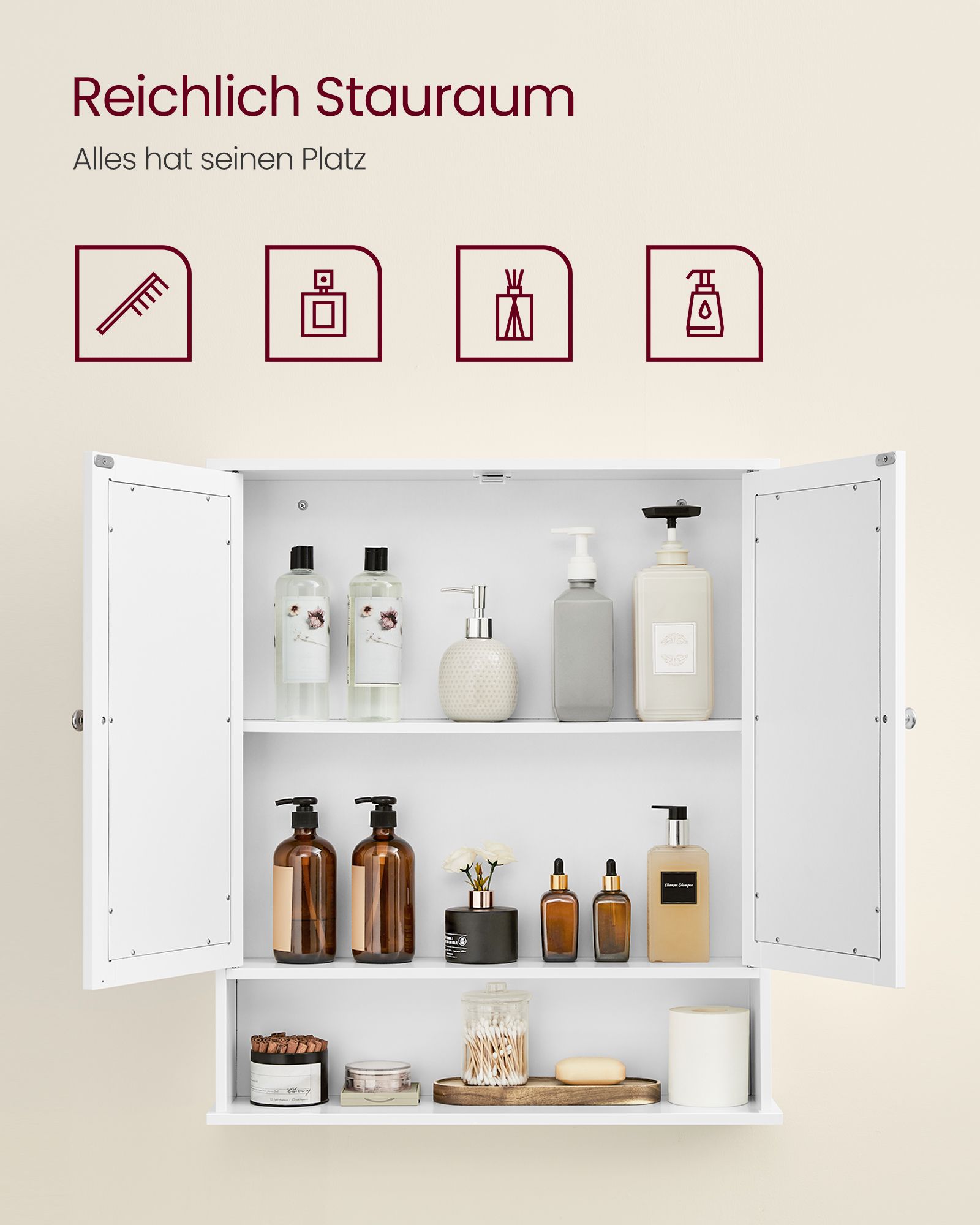 Veidrodinė spintelė su atviru skyriumi 3