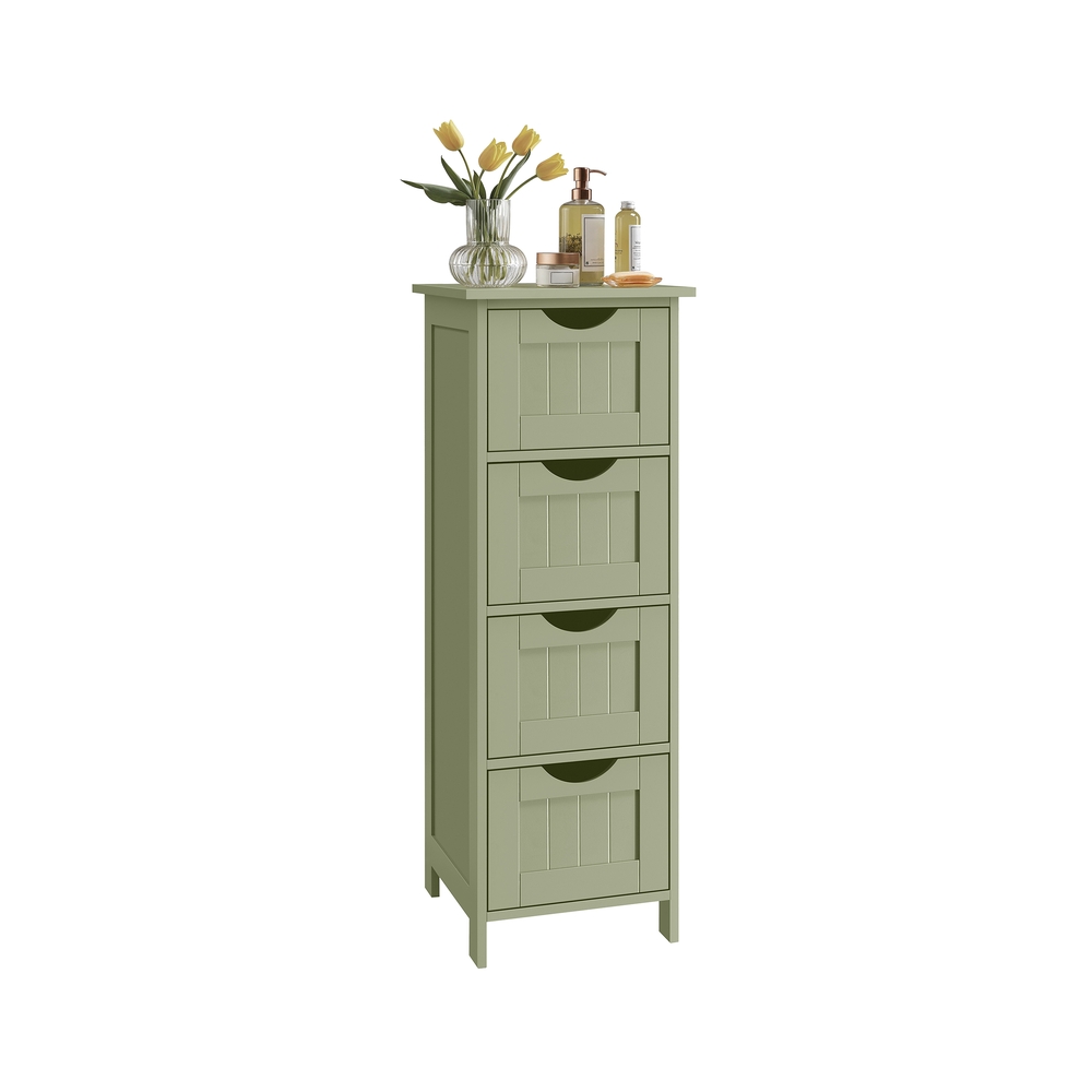 Badezimmerschrank 4 Schubladen 30 x 30 x 82 cm lorbeergrün