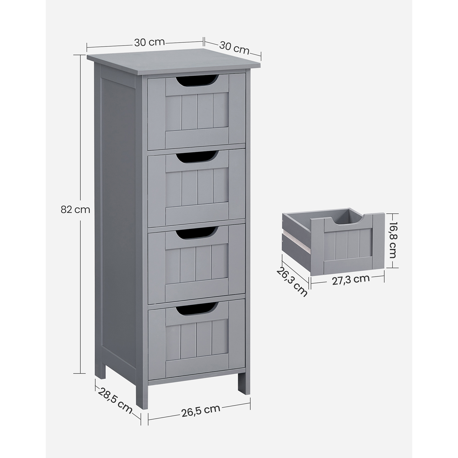 Beistellschrank mit 4 Schubladen