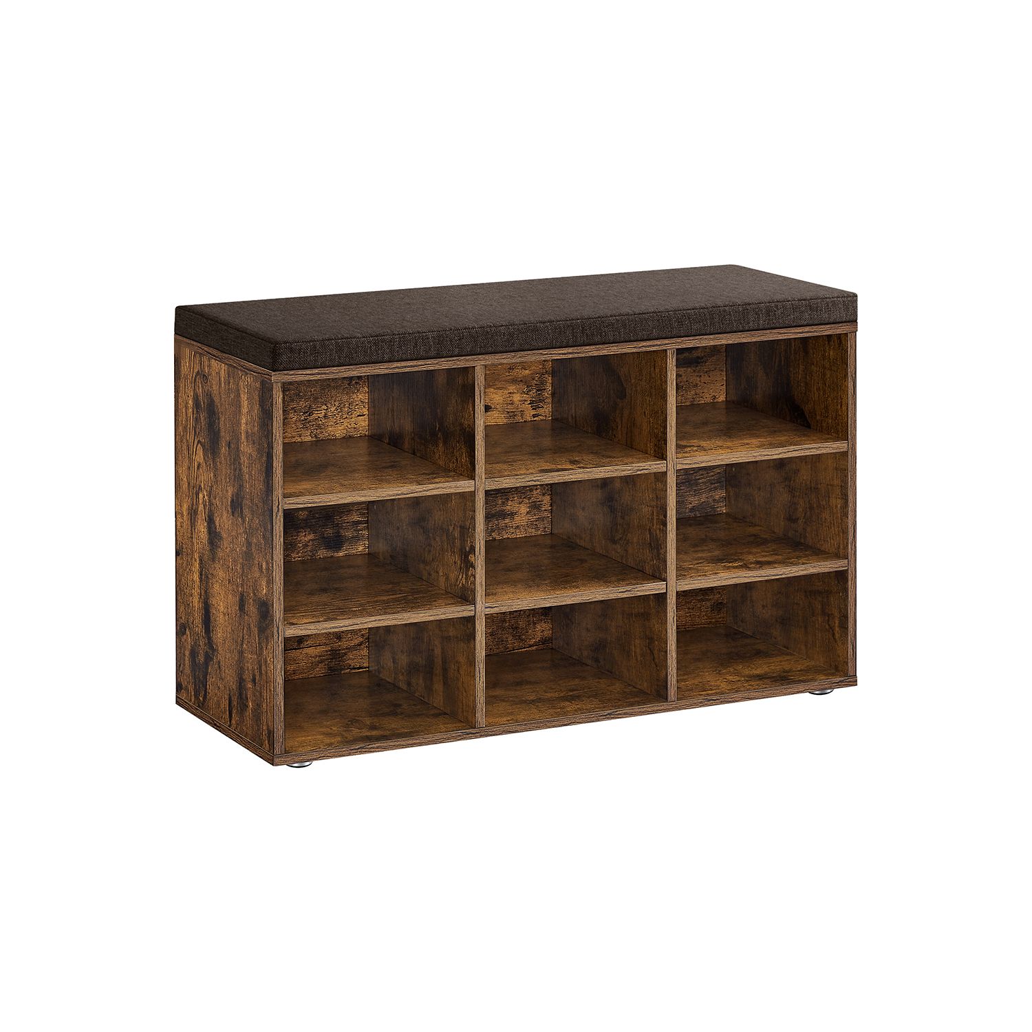 VASAGLE Schuhbank LHS009B01 vintagebraun, dunkelbraun Holz 78,6 cm