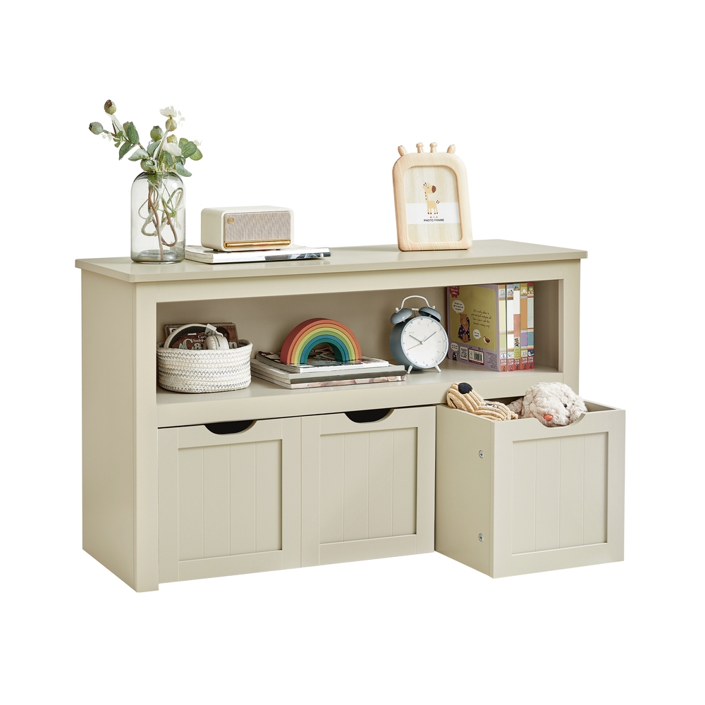 Spielzeugschrank für Kinderzimmer sandbeige