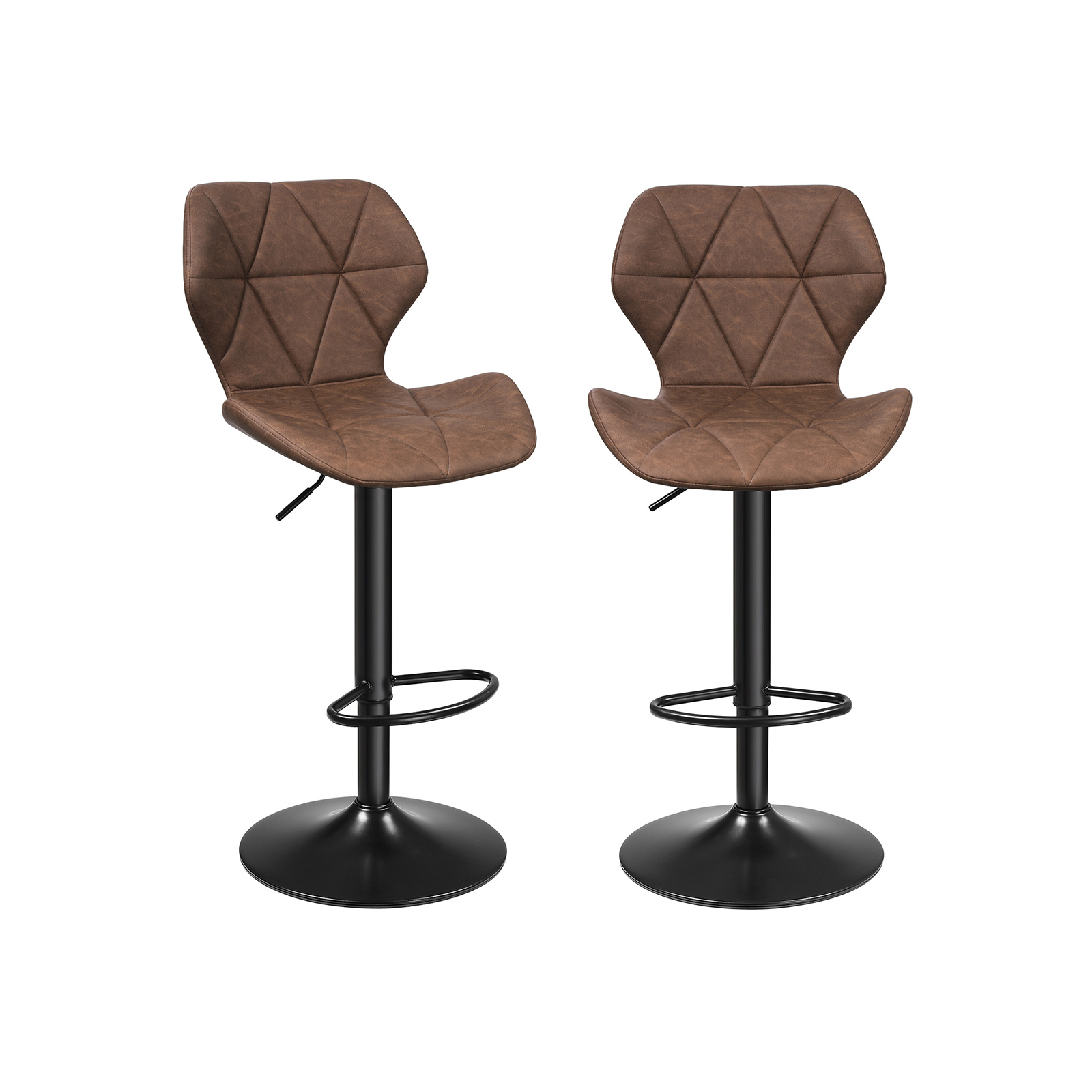 SONGMICS Barhocker, 2er Set Barstühle, Küchenstühle mit stabilem