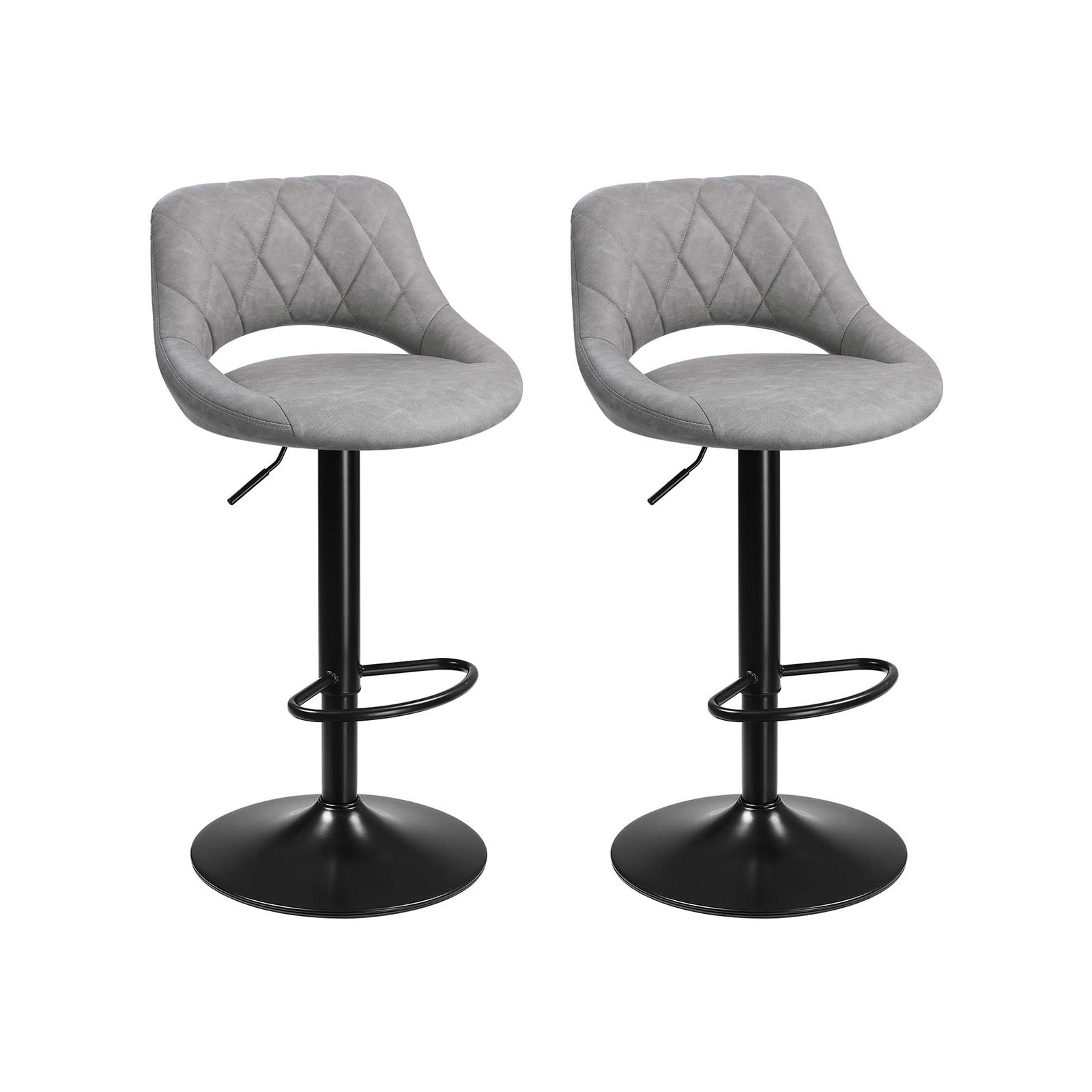 Barhocker 2er Set höhenverstellbar Grau