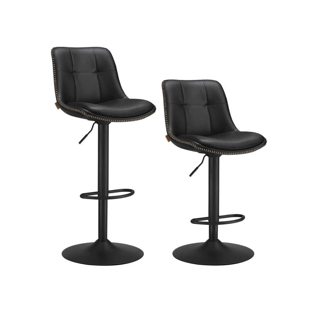 Barhocker 2er Set mit Rückenlehne tintenschwarz