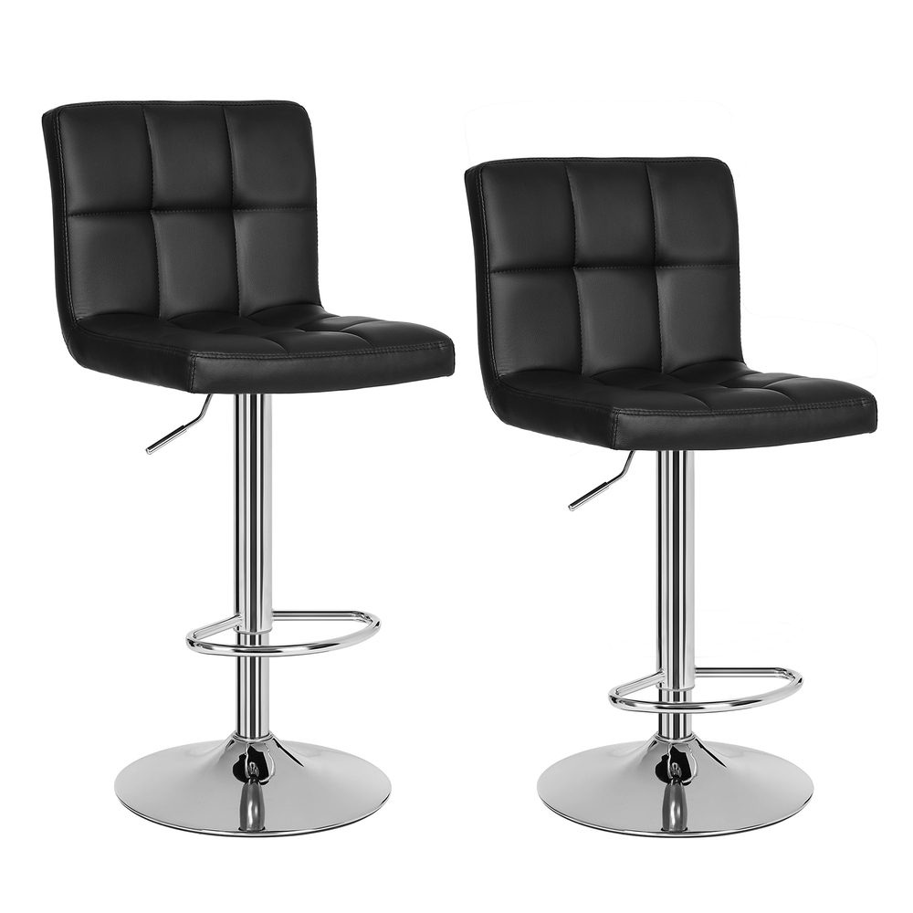 SONGMICS Barhocker 2er Set Kunstleder Schwarz LJB64B
