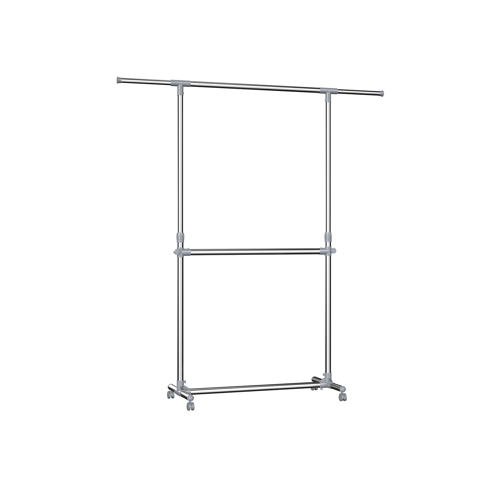SONGMICS Rollgarderobe LLR401 grau Metall 101,0 - 166,0 x 113,0 - 180,0 cm, 1 St.
