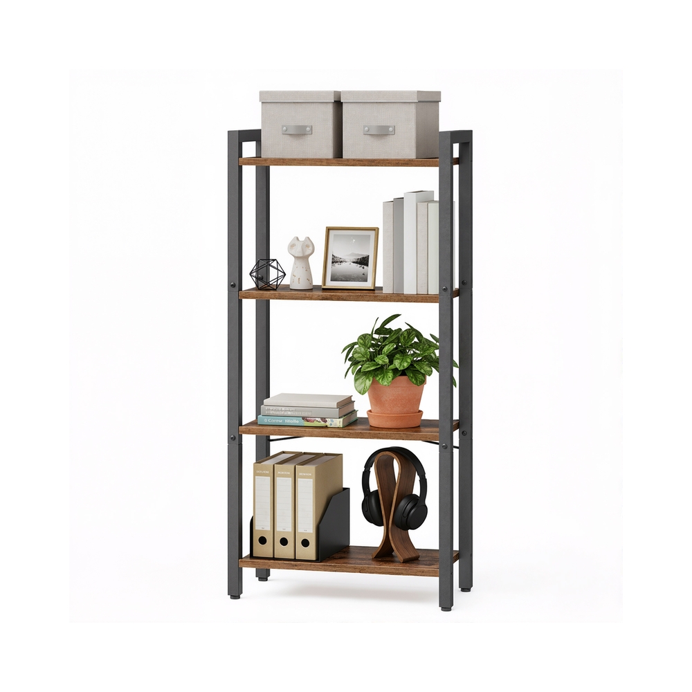 Songmics - vasagle Regal Standregal mit 4 Ebenen Bücherregal 40 x 24 x 107 cm Aufbewahrungsregal Stahlgestell Industrie-Design für Wohnzimmer