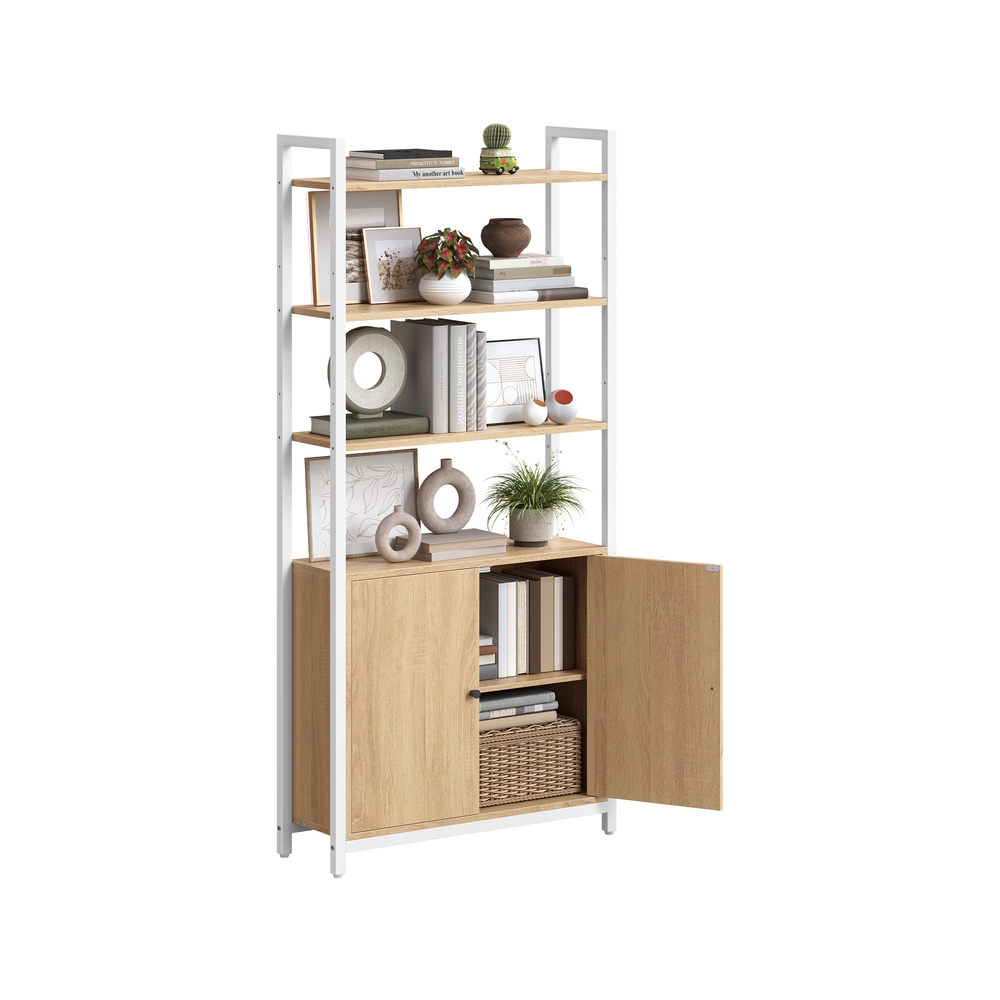 Bücherregal 6 Ebenen verstellbare Ablagen  24 x 60 x 159,5 cm goldeichenfarbe-mattweiß