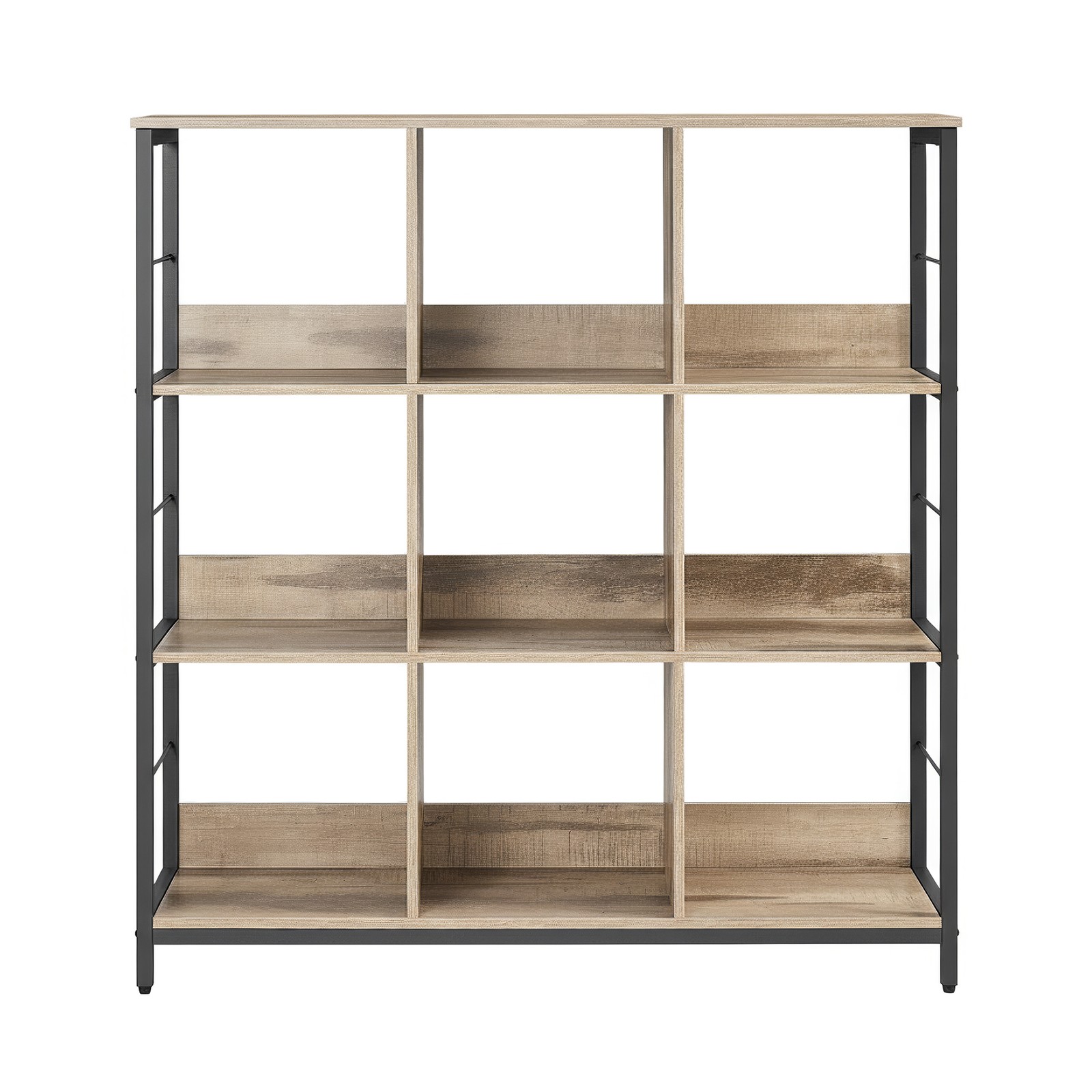 Standregal, Bücherregal mit 9 Fächern, braun-schwarz