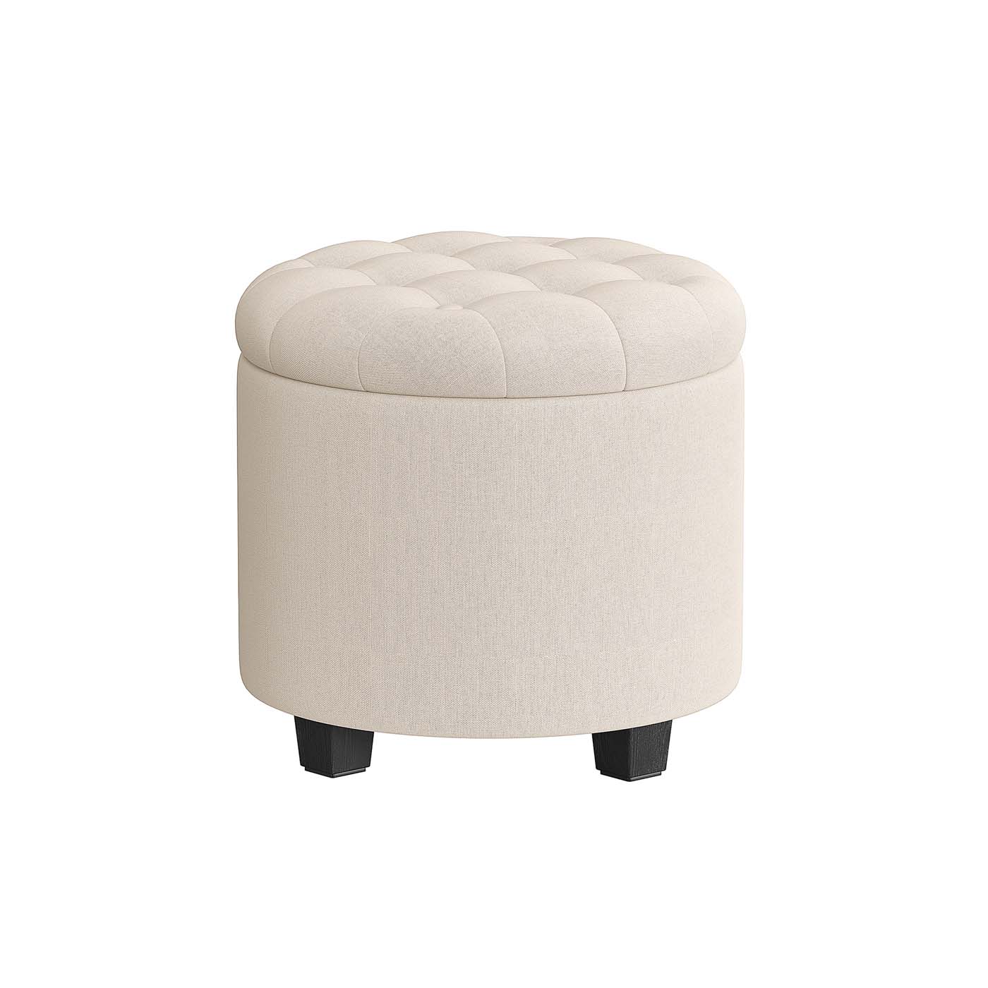 Fußhocker mit Stauraum Hellbeige
