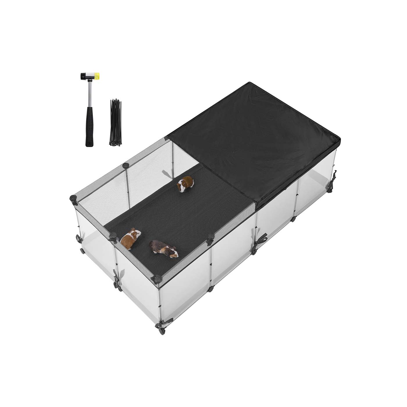 Kleintiergehege aus Kunststoffplatten 144 x 74 x 47 cm wolkenweiß