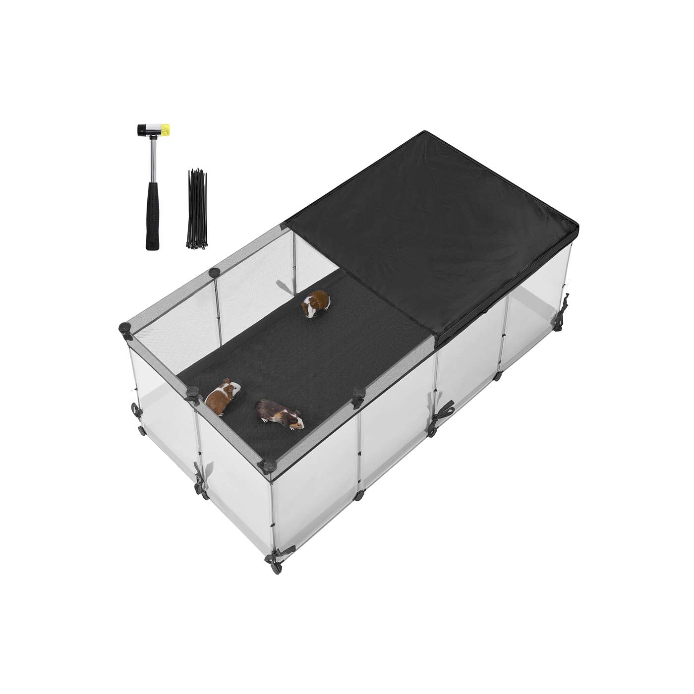 Kleintiergehege aus Kunststoffplatten 144 x 74 x 57 cm wolkenweiß