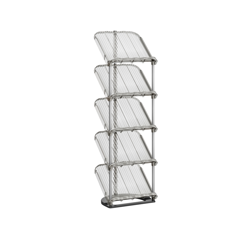 Schuhregal mit schrägen Ablagen 24,5 x 28,4 x 102,5 cm grau
