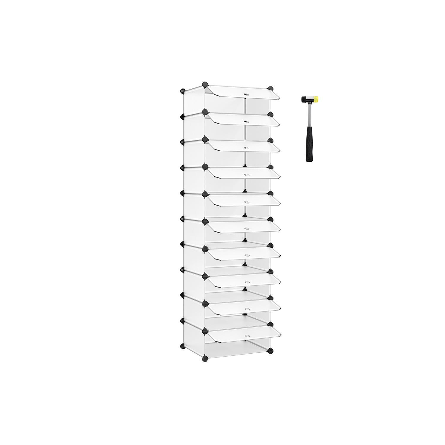 SONGMICS Schuhschrank, LPC10W weiß 43,0 x 31,0 x 173,0 cm, 1 St.