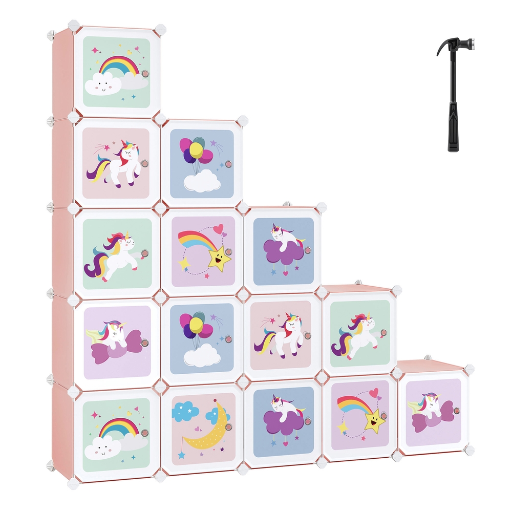 Regalsystem für Kinder Set aus 16 Würfeln