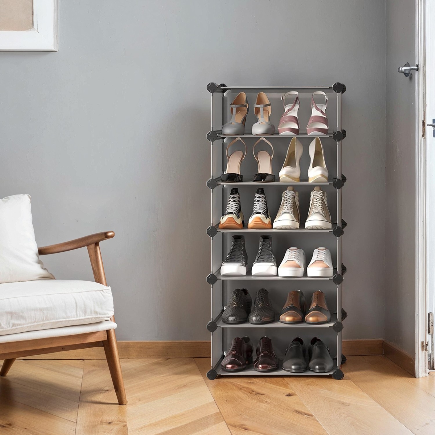 Schuhregal mit 10 Ebenen, Steckregal, Regalsystem