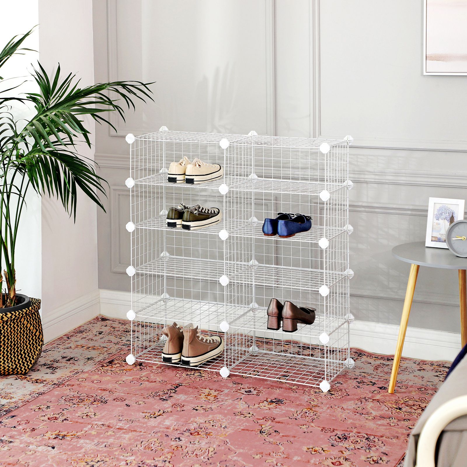 SONGMICS Schuhregal, rechteckiger Würfel-Organizer, DIY Steckregal, 40