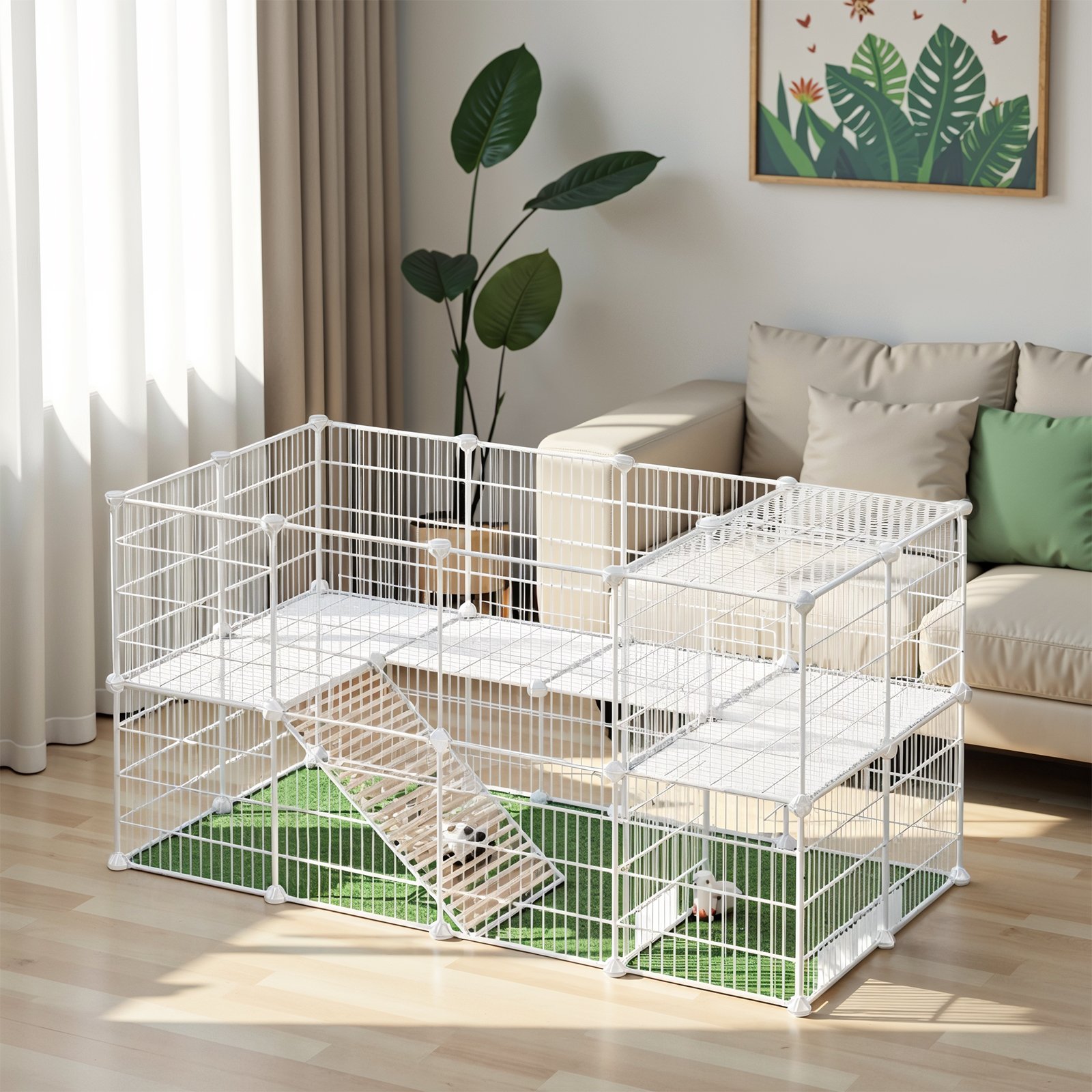 Haustierkäfig 2-stöckig, Kleintiergehege, DIY