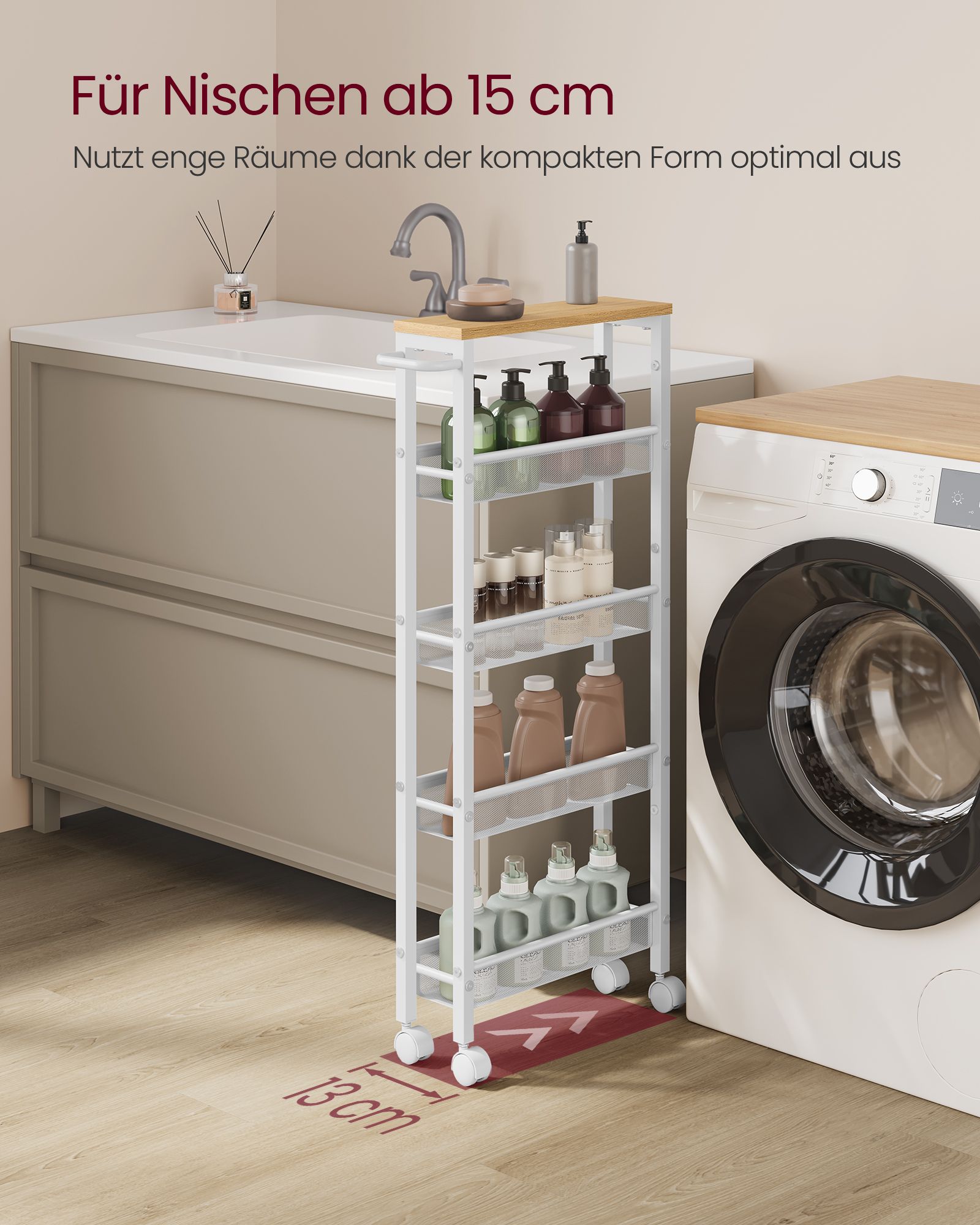 Vežimėlis su 5 lygiais ant ratukų