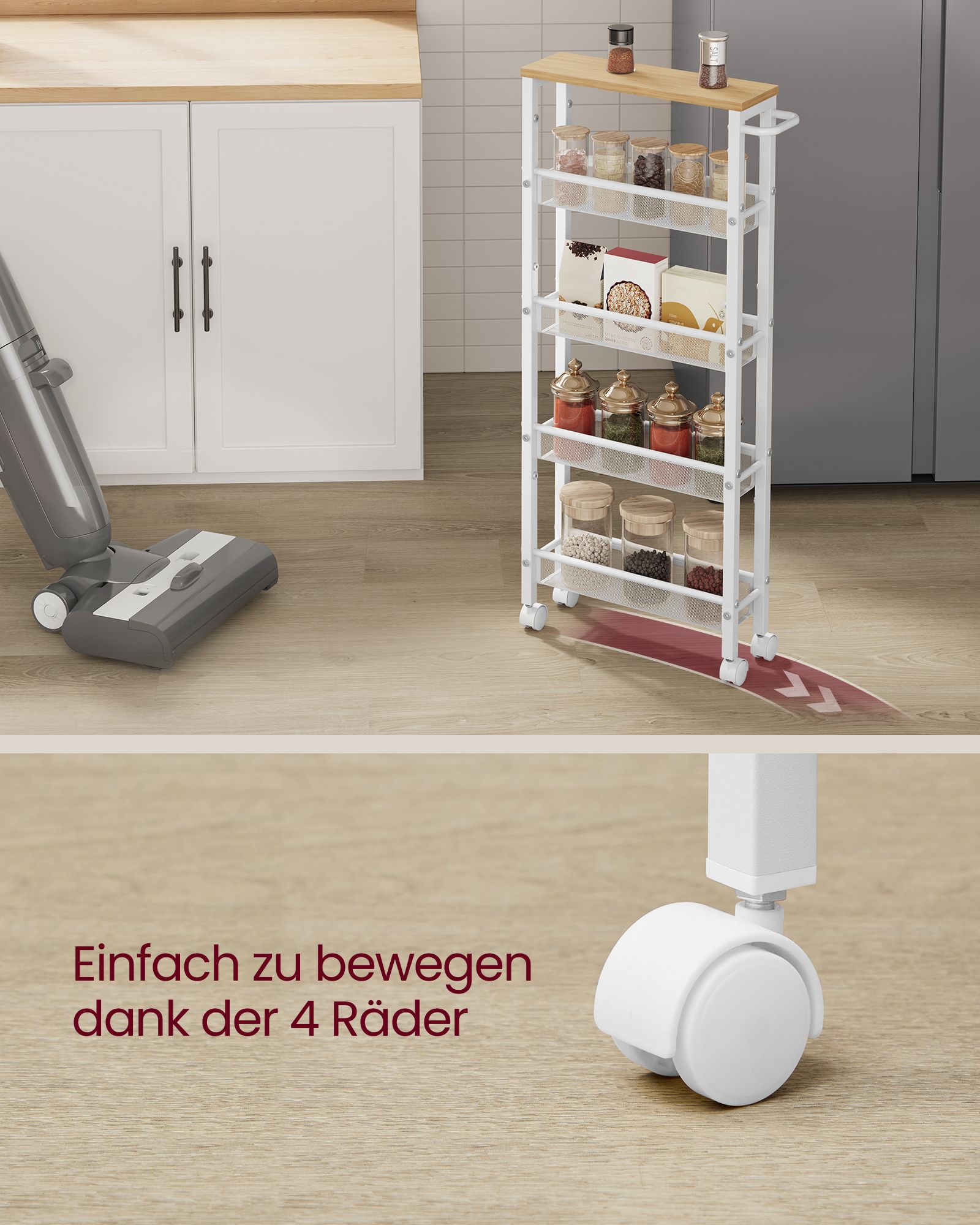 Vežimėlis su 5 lygiais ant ratukų