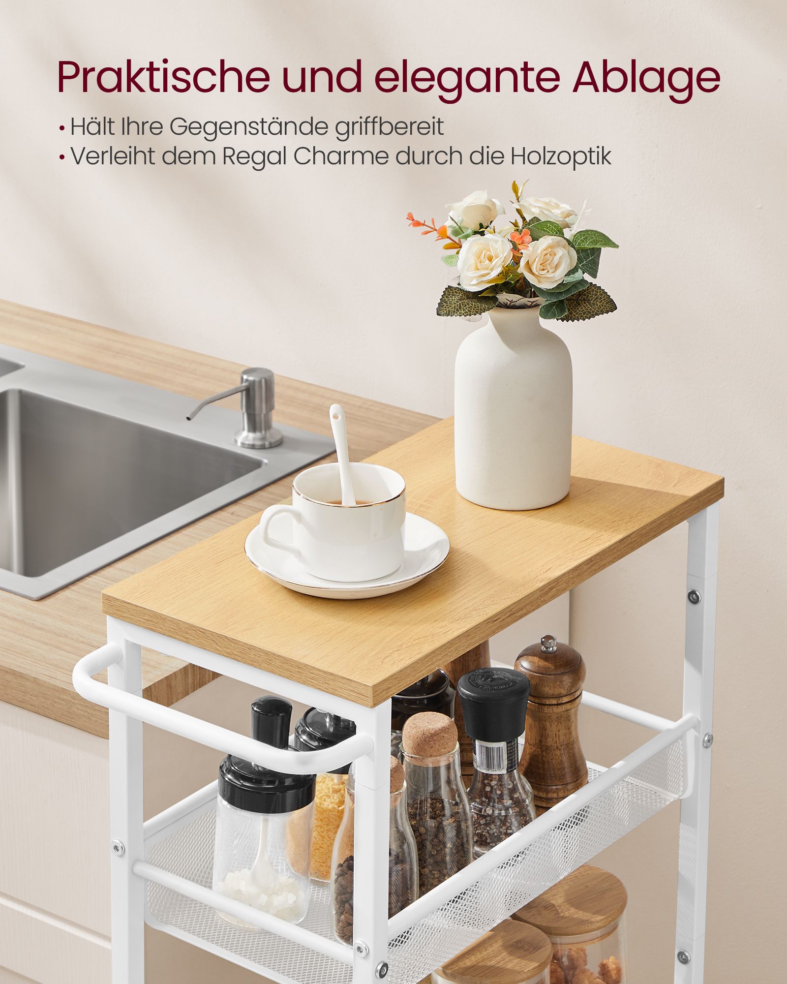 Vežimėlis su 5 lygiais ant ratukų