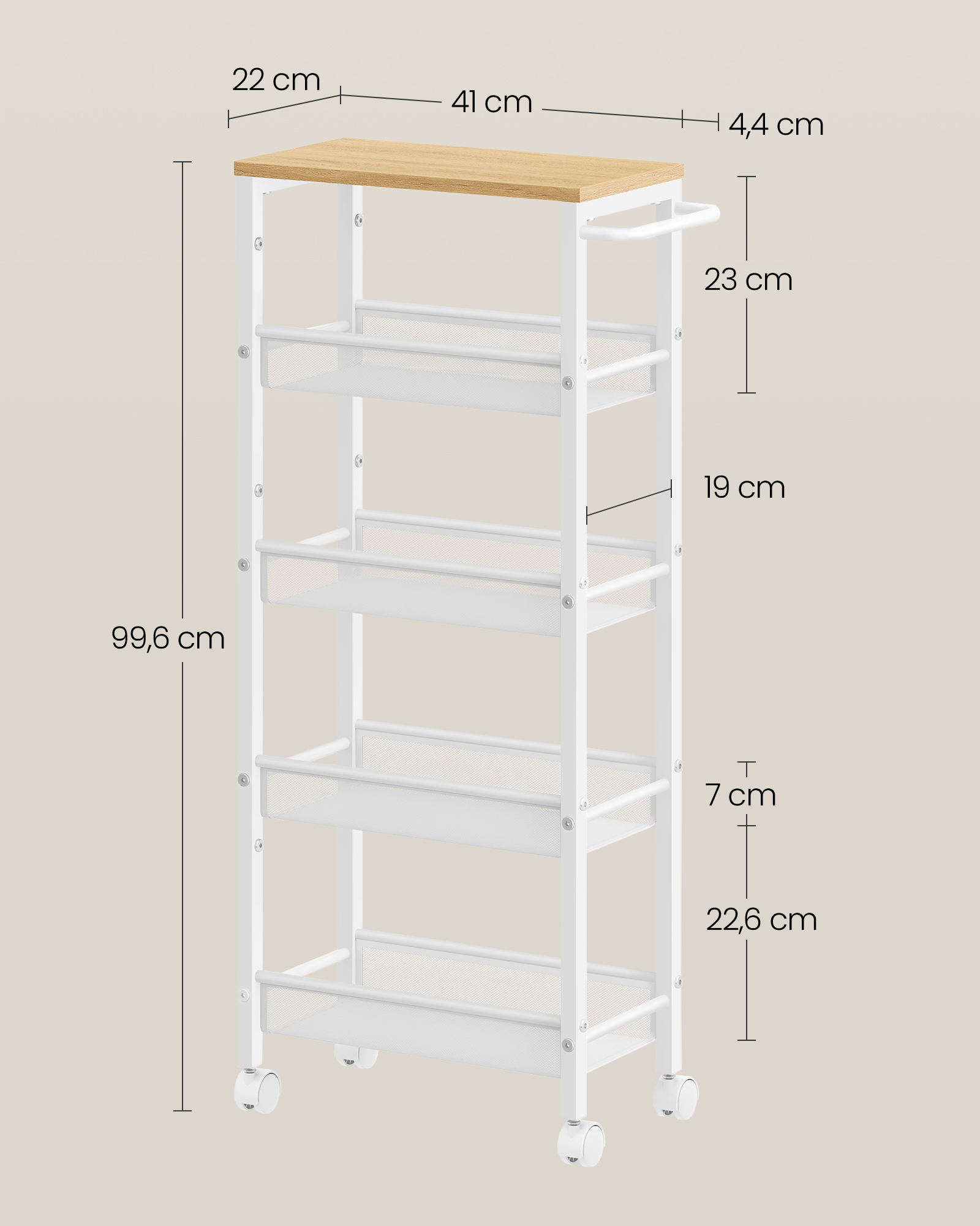 Vežimėlis su 5 lygiais ant ratukų