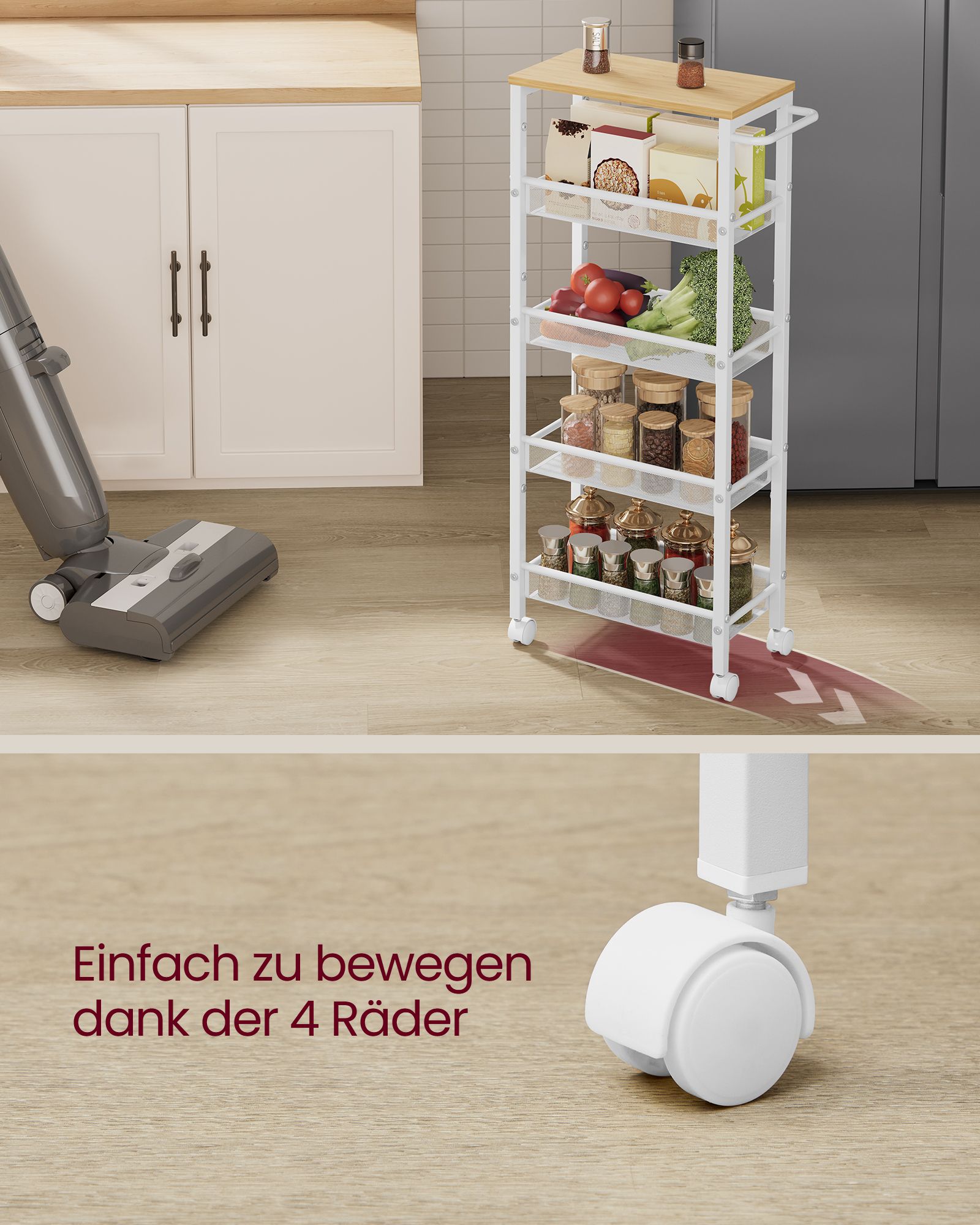 Vežimėlis su 5 lygiais ant ratukų