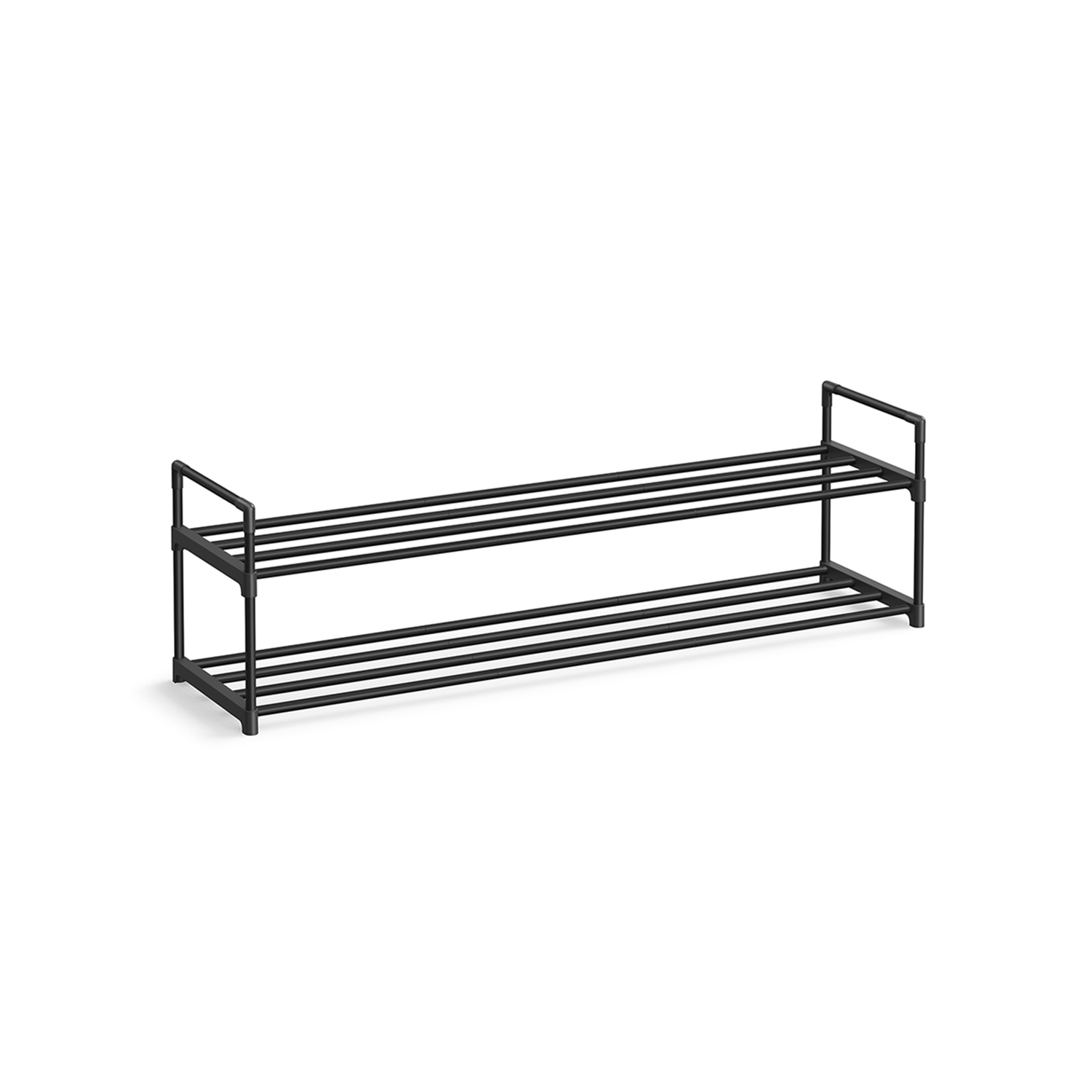 Schuhregal mit 2 Ebenen aus Metall 30 x 116 x 34 cm stapelbar