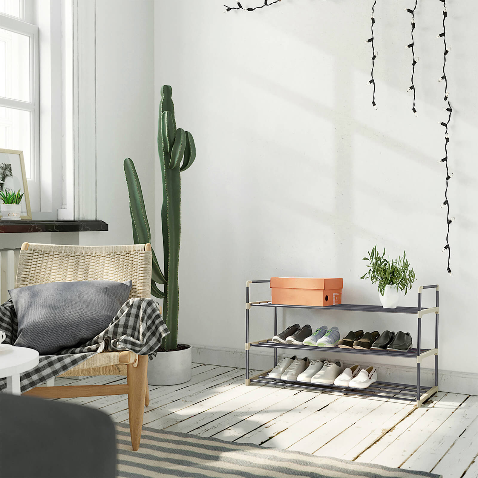 Steckregal für Schuhe Metall 3 Ebenen