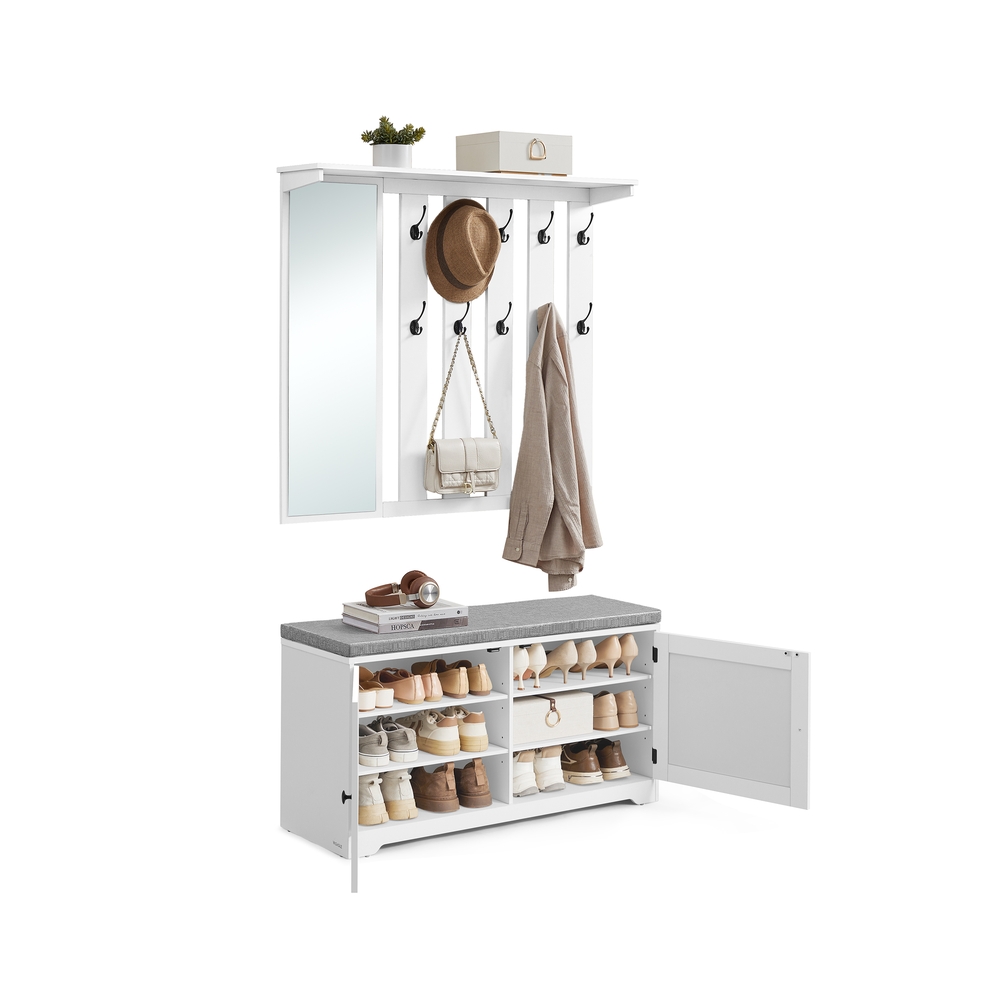 Vasagle Schuhbank Wandgarderobe Set Mit 10 Doppelhaken 101 Cm Breit