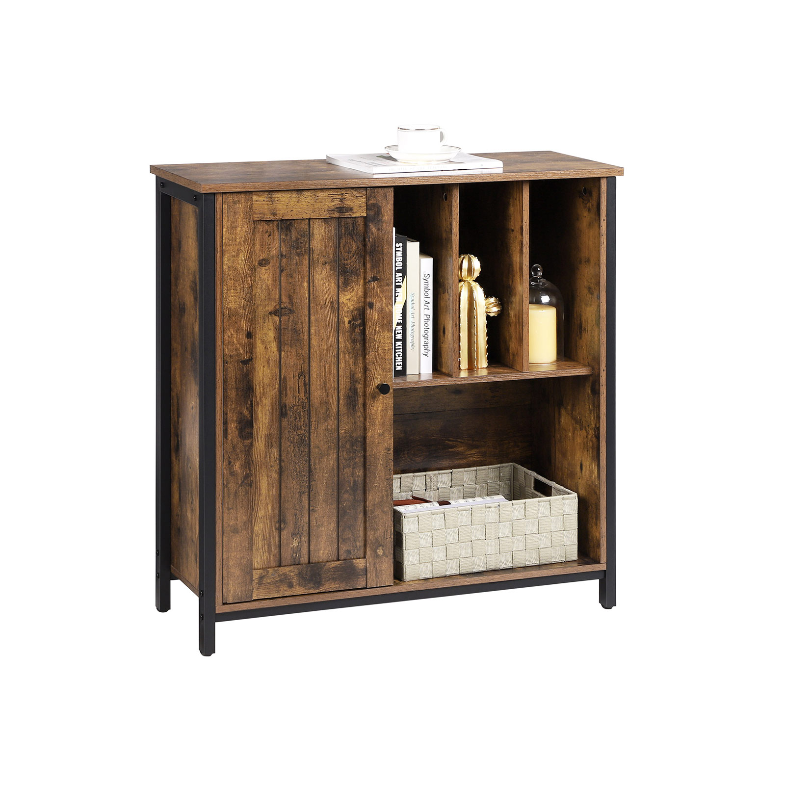 VASAGLE Sideboard, Aktenschrank, mit Fächern, verstellbare Ablage, 80 x
