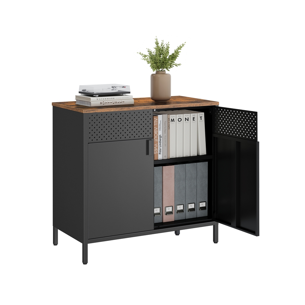SONGMICS Aktenschrank, LSC102B01V1 schwarz 80,0 x 40,0 x 76,0 cm, 1 St.