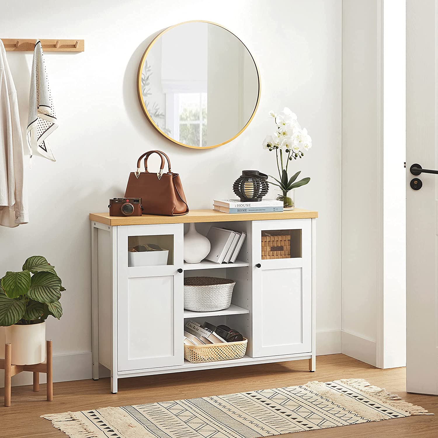 Küchenschrank mit Türen Weiß | VASAGLE