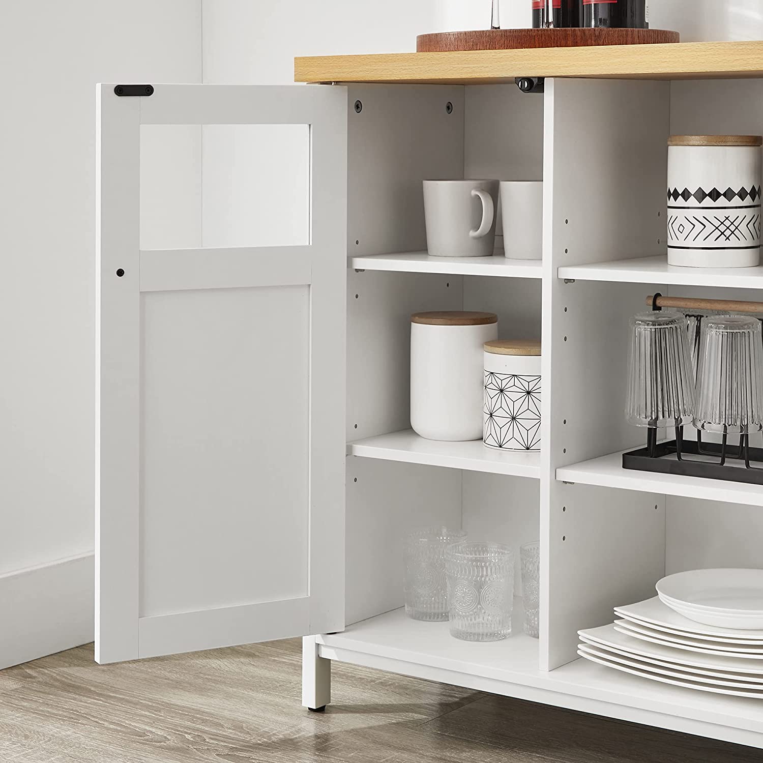 Küchenschrank mit Türen Weiß | VASAGLE