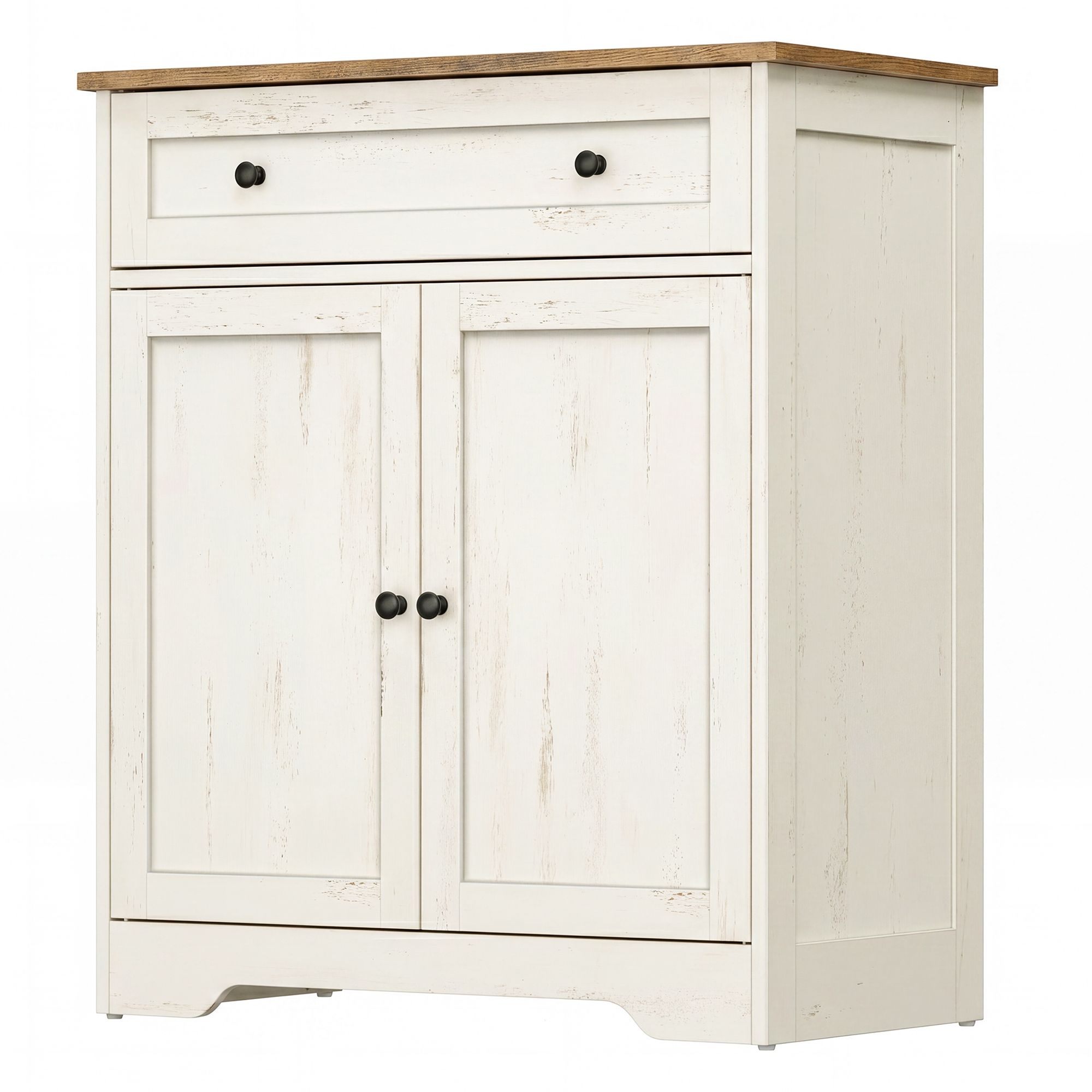 Küchenschrank im Landhausstil mit Schublade und 2 Türen 72 x 40 x 80 cm Weiß