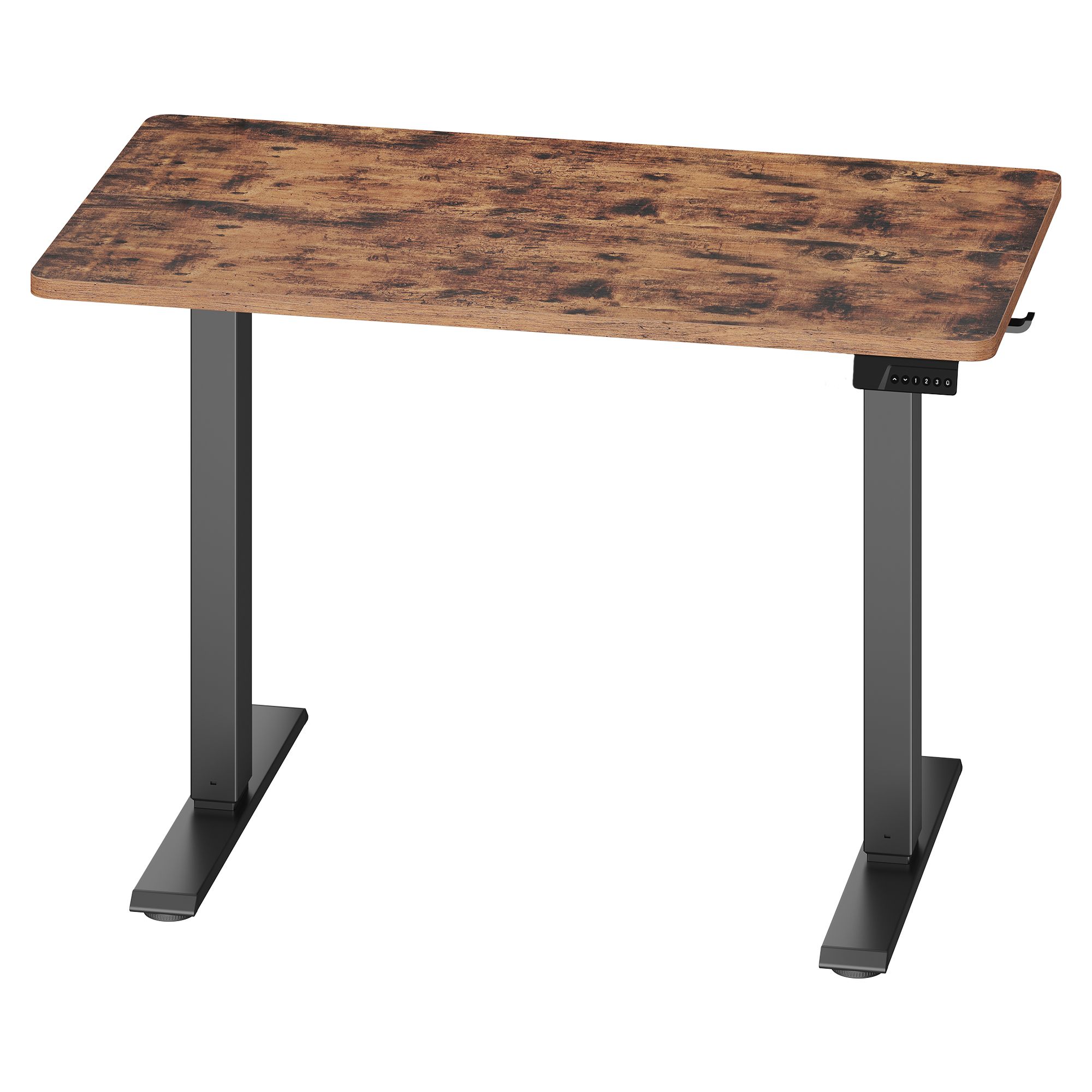 Elektrischer Höhenverstellbarer Schreibtisch mit Memory-Funktion und Erinnerung, 80 x 50 cm, Vintagebraun