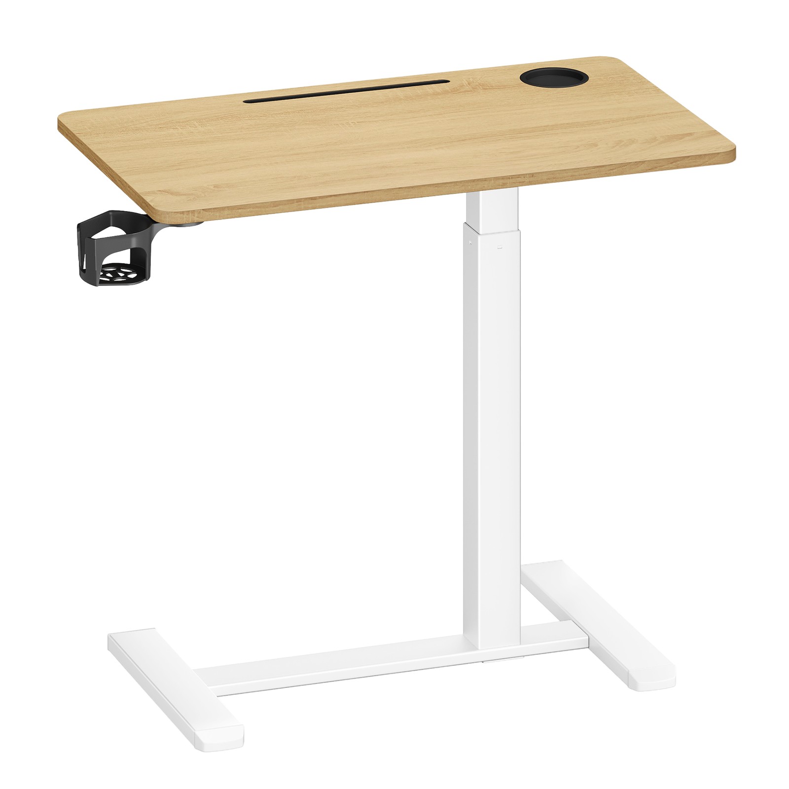 Stehtisch, Beistelltisch mit Rollen, 80 x 45 cm Tischplatte