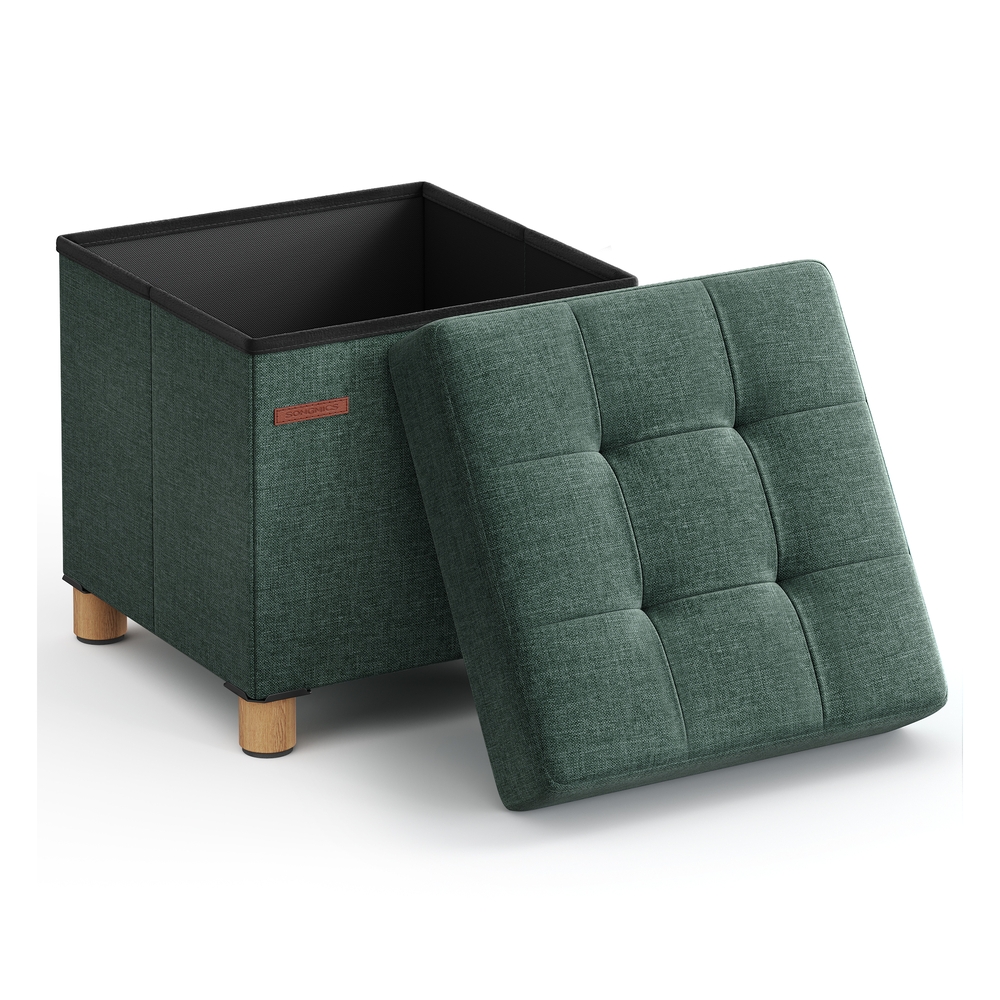 Sitzbank klappbar 38 x 38 x 40 cm mit Stauraum vintagegrün