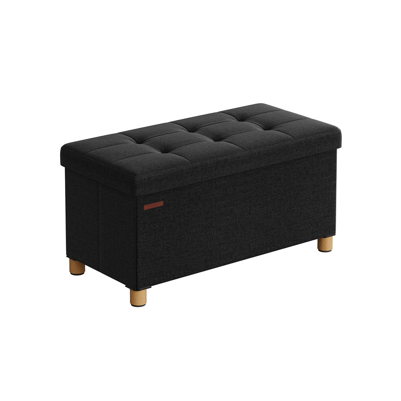 Sitzbank klappbar 38 x 76 x 40 cm mit Stauraum schwarz