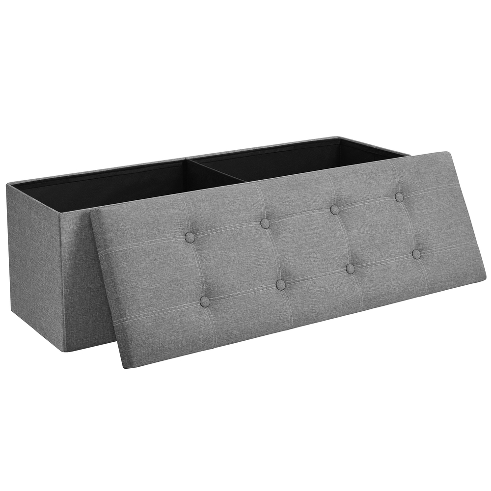 Sitzbank mit Stauraum faltbar 110 x 38 x 38 cm Hellgrau