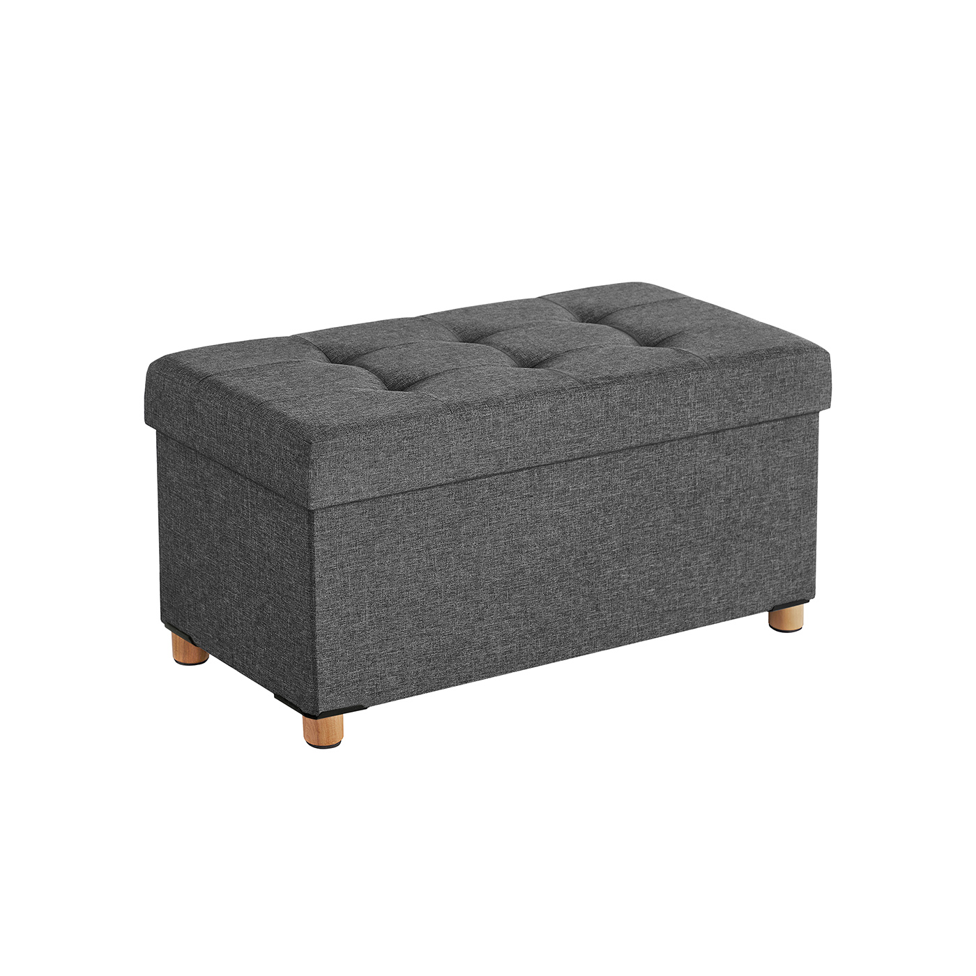 SONGMICS Sitztruhe LSF16GYZ dunkelgrau Stoff 76,0 cm