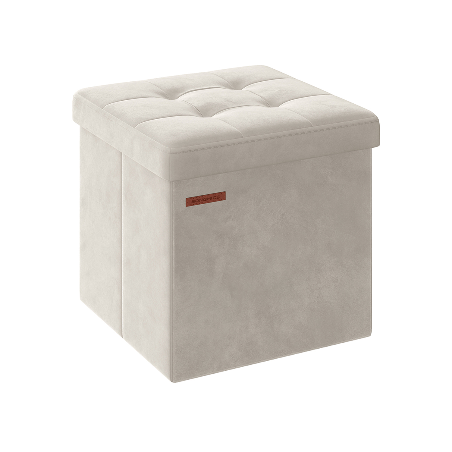 Sitzbank mit Stauraum aus Samt 38 x 38 x 38 cm