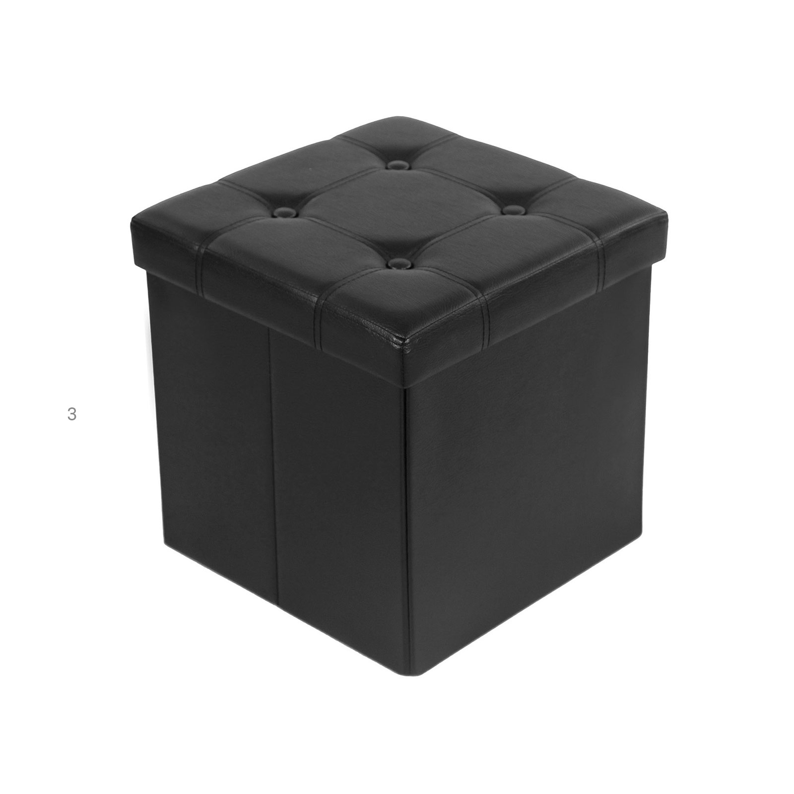 Kleiner Sitzwürfel  Kunstleder Schwarz