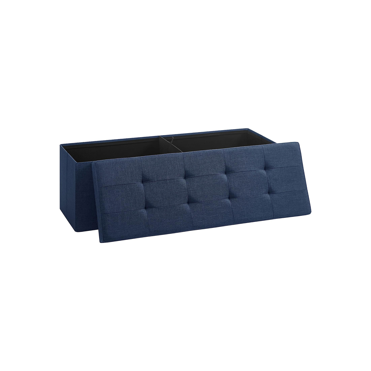 SONGMICS Sitztruhe LSF77IN blau Stoff 110,0 cm