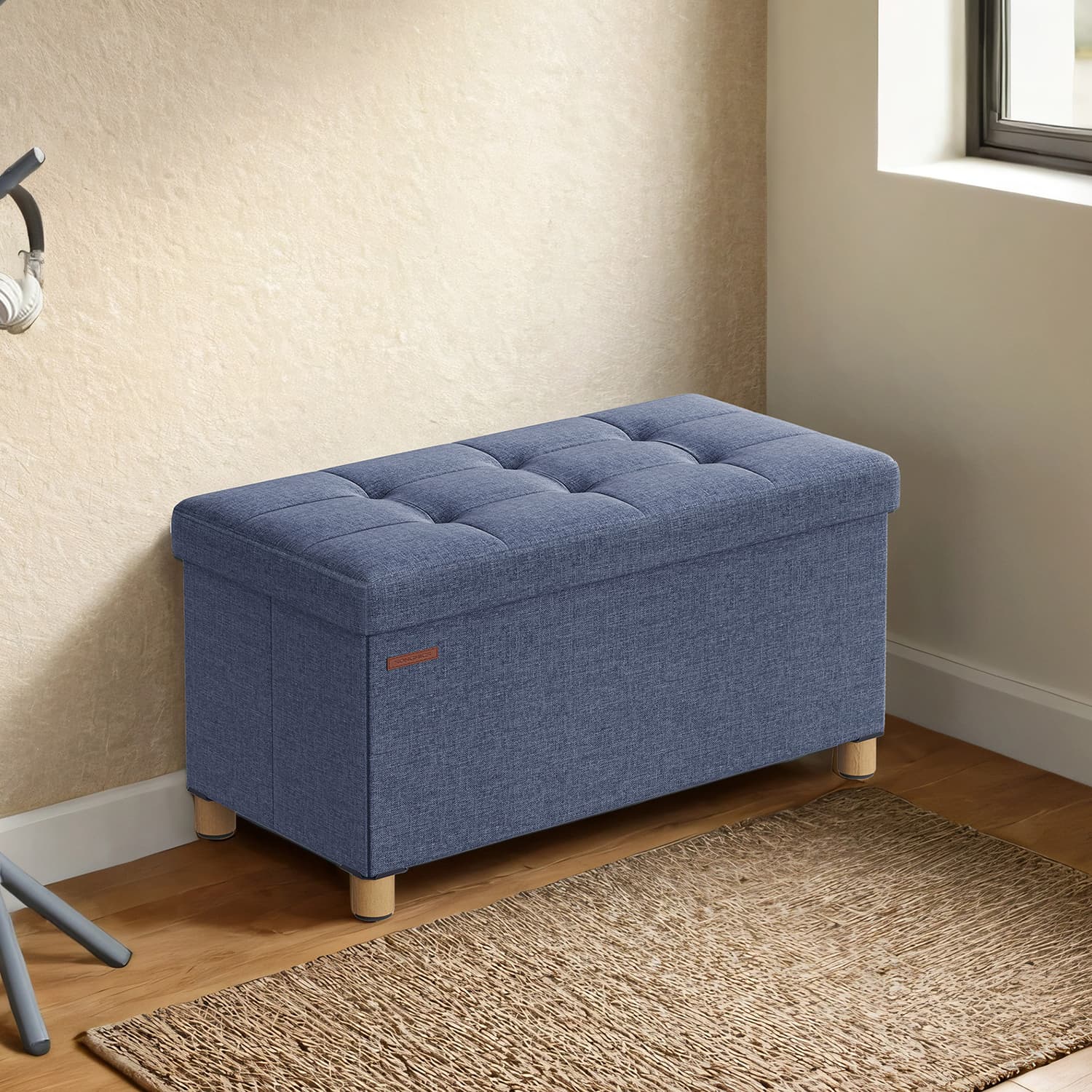 Sitzhocker mit Stauraum, klappbare Sitzbank mit Beinen, Aufbewahrungsbox